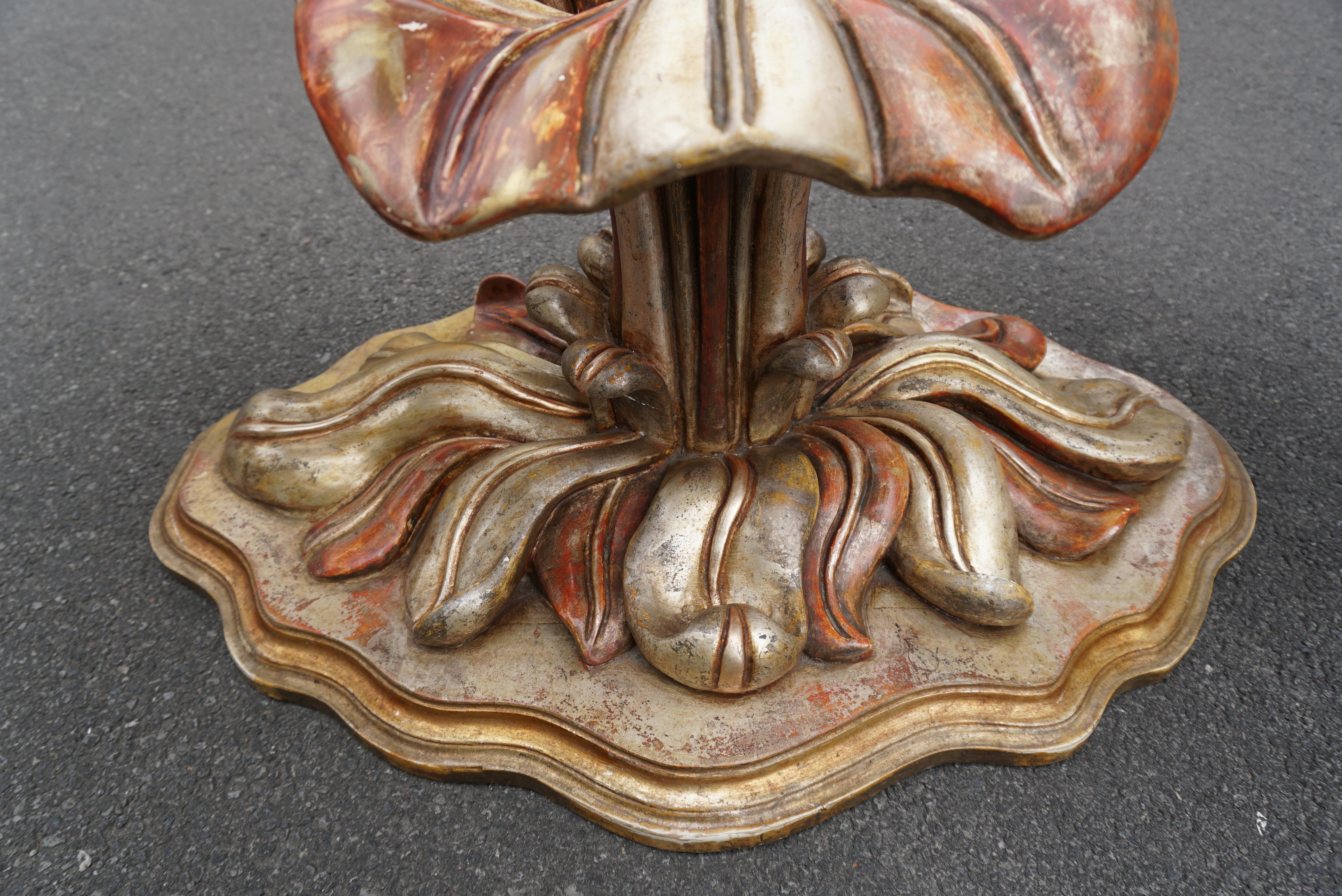 Italian Carved Wood Palm Tree Base Dining Table For Sale 14