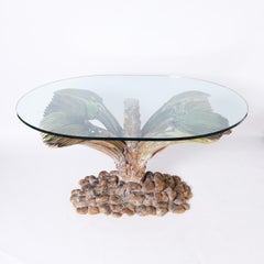 Italian Carved Wood Palm Tree Dining Table
