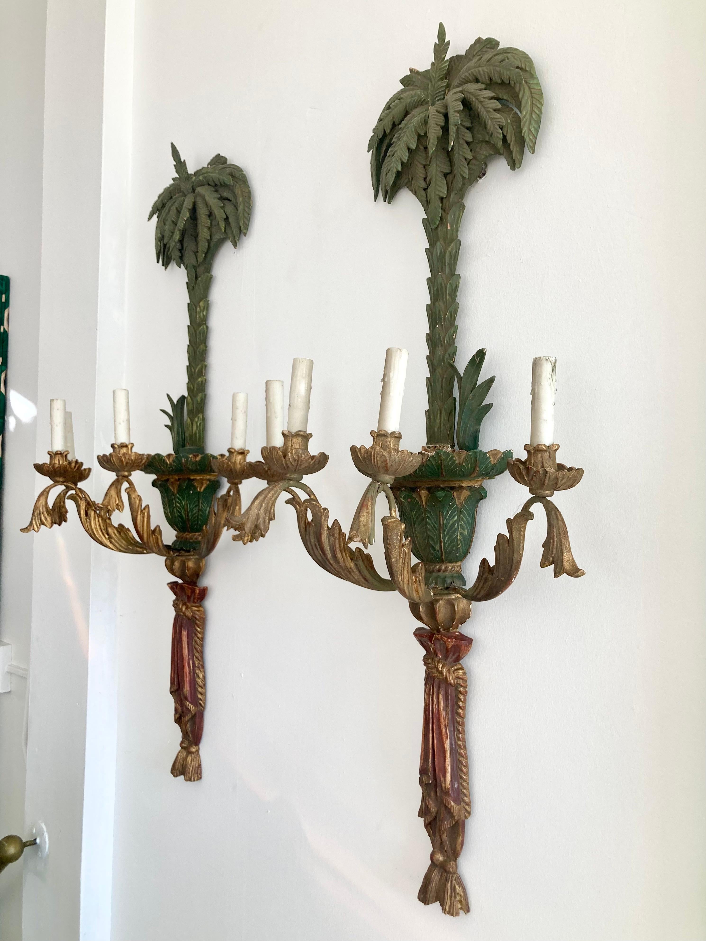palm tree candle wall sconces