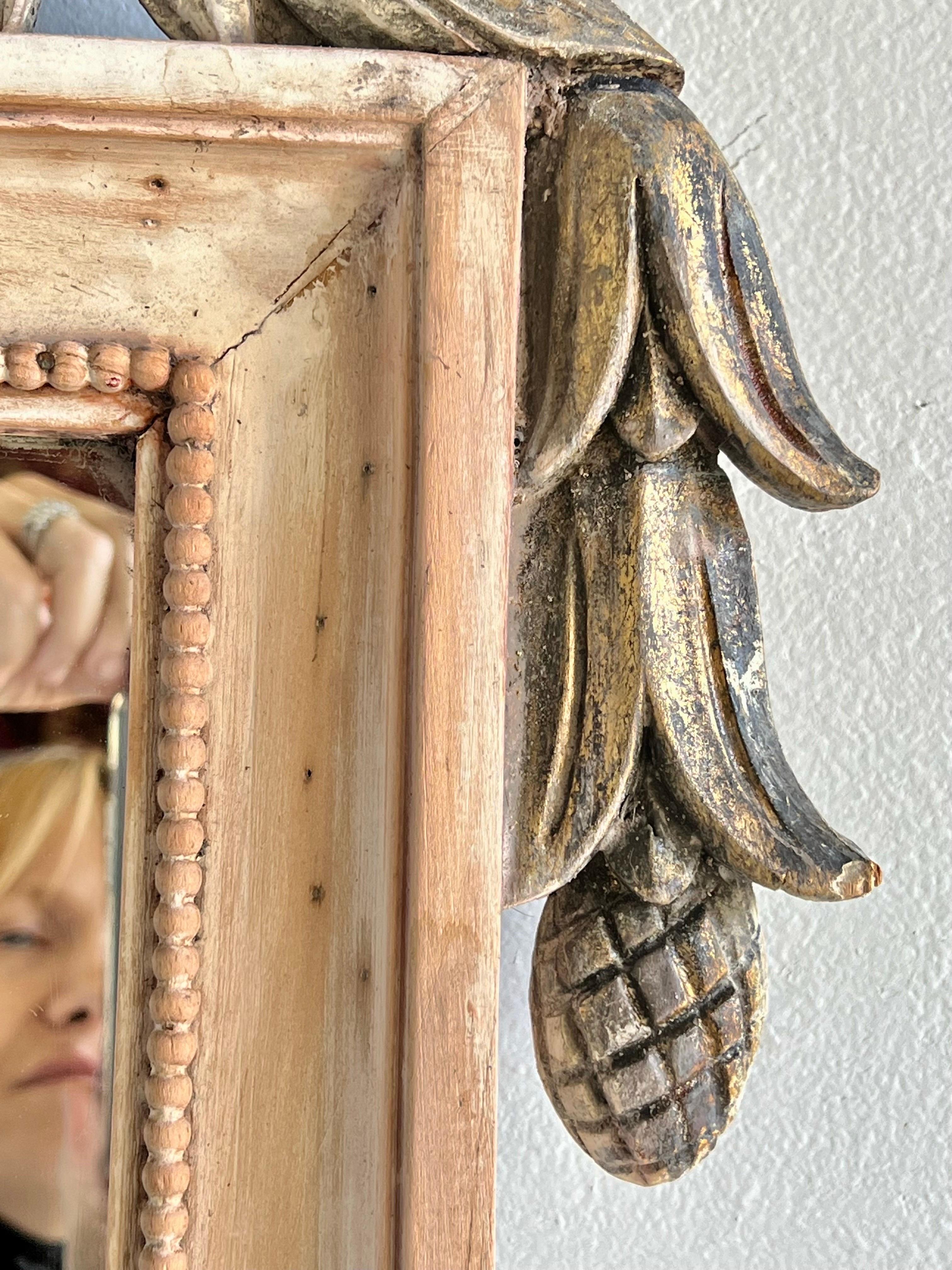Italian Carved Wood Parcel Gilt Wheat Mirror 6
