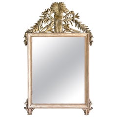 Italian Carved Wood Parcel Gilt Wheat Mirror