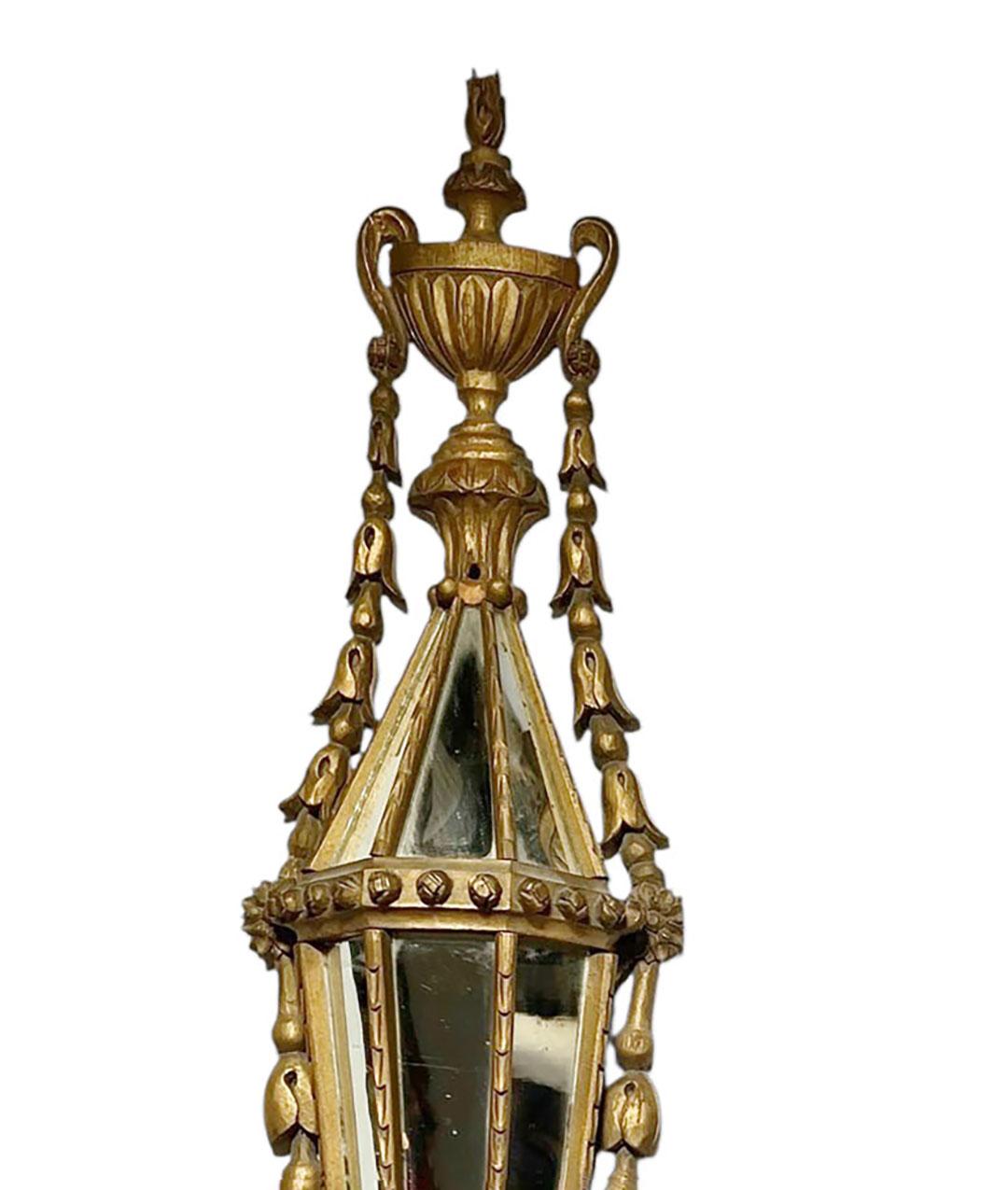 Italian Carved Wood Sconces With Inlaid Mirrors For Sale 3