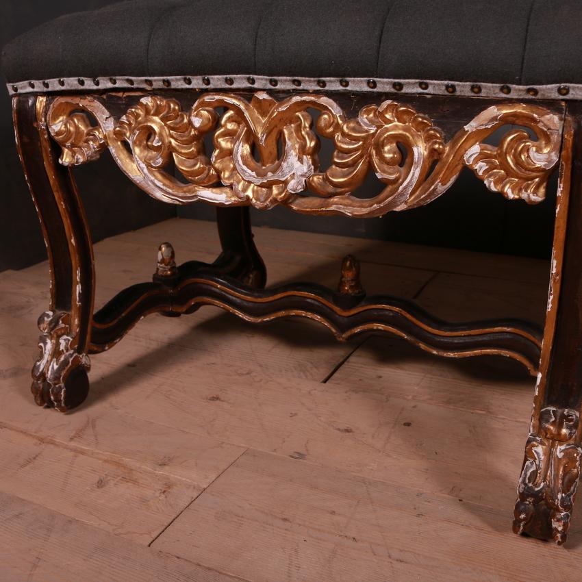 Italian Carved Wood Stool For Sale 4