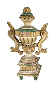 Italian Carved Wood Urns