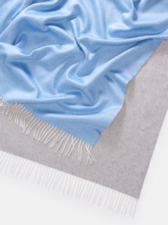 Italian Cashmere and Silk Throw, Reversible Two-Tone Design