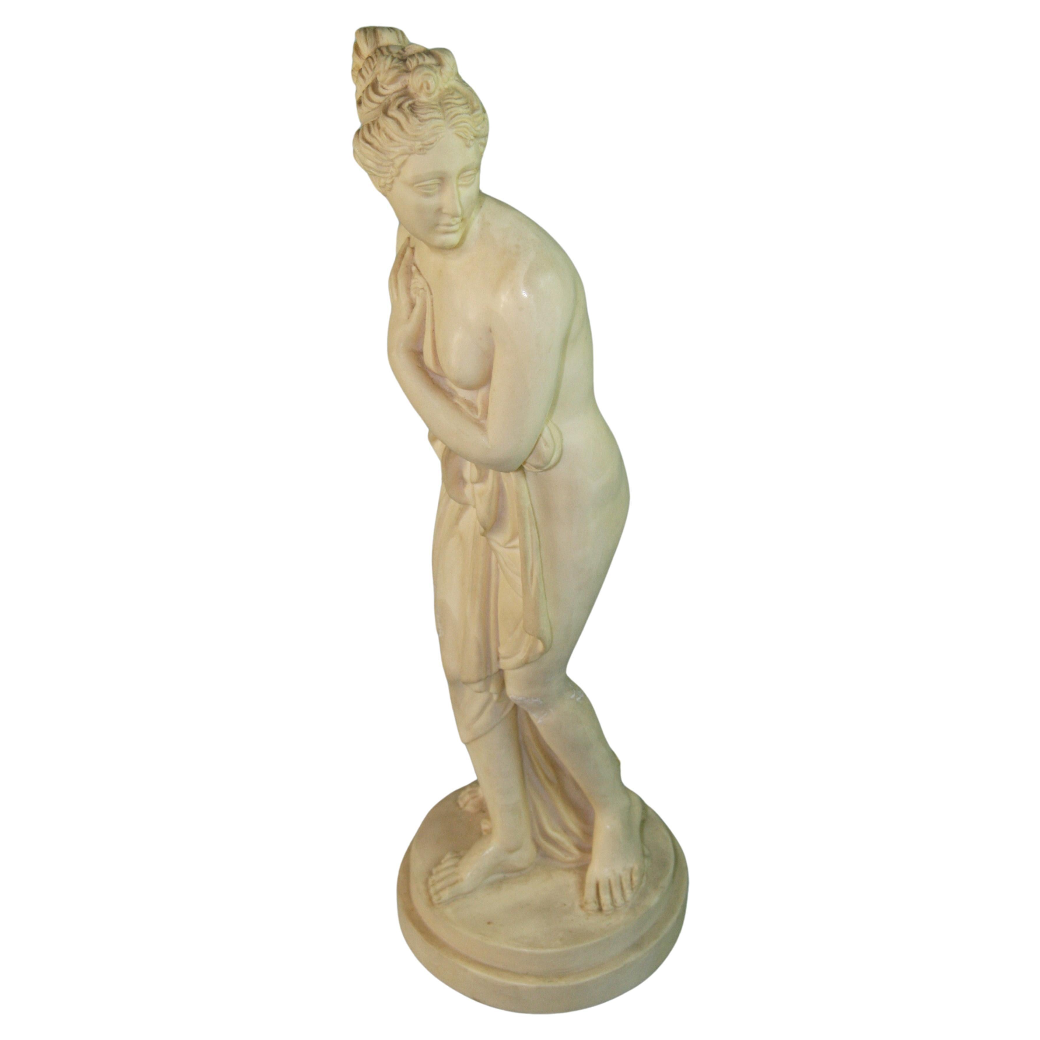 Italian Cast Bathing Venus Sculpture By A.Santini For Sale