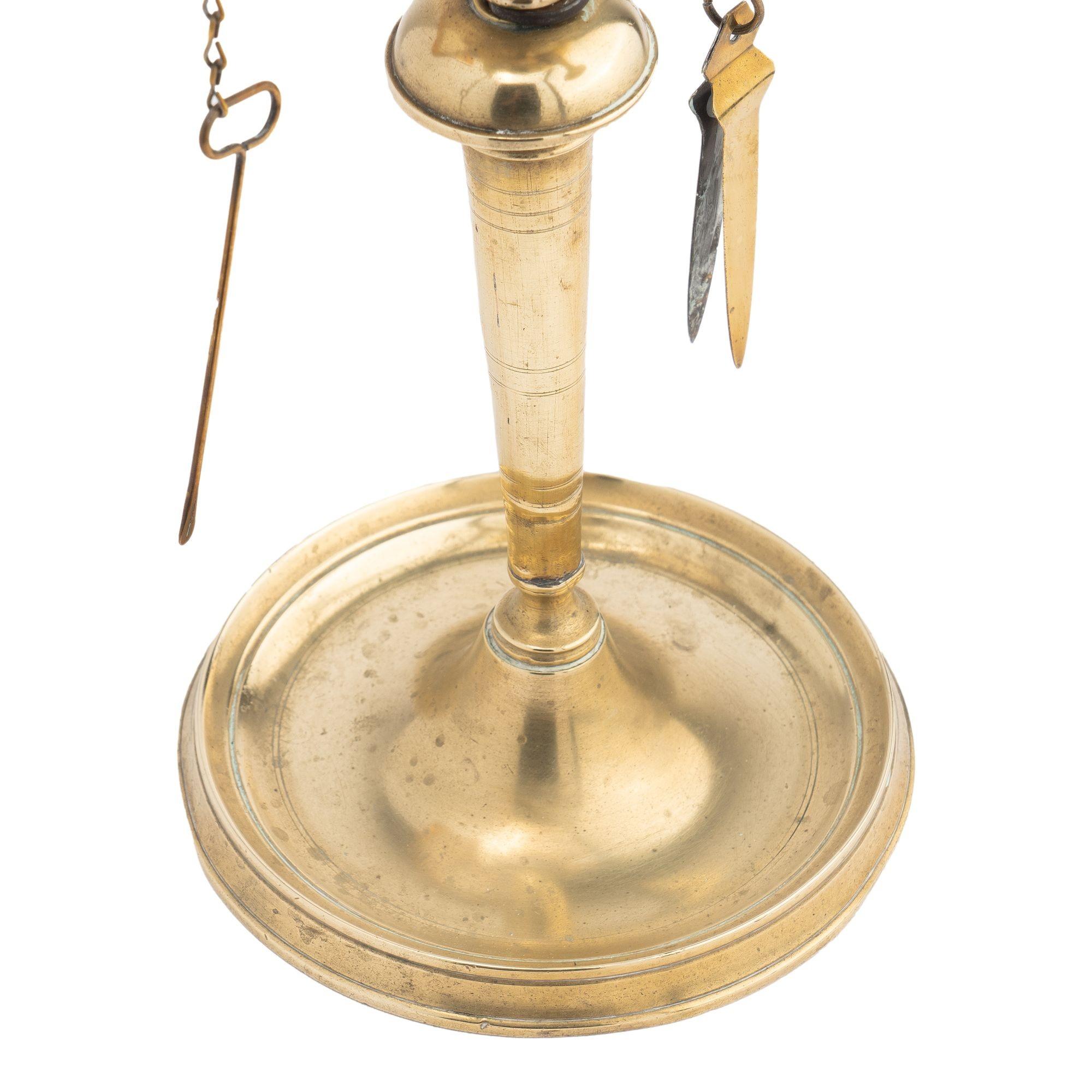 Italian Cast Brass Two Burner Oil Lamp, 1800 For Sale 5