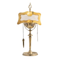 Italian Cast Brass Two Burner Oil Lamp, 1800