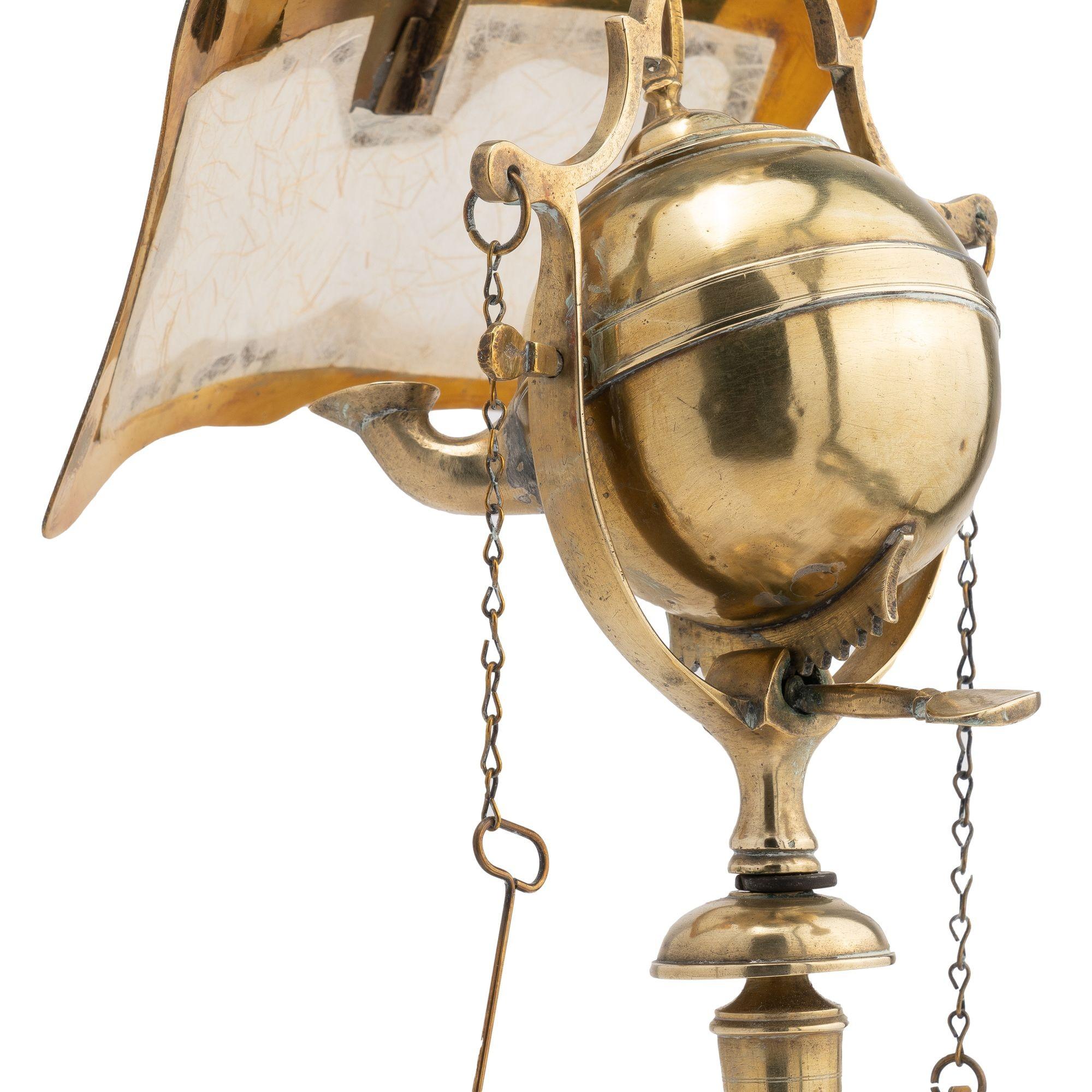 Italian Cast Brass Two Burner Oil Lamp, 1800 For Sale 1