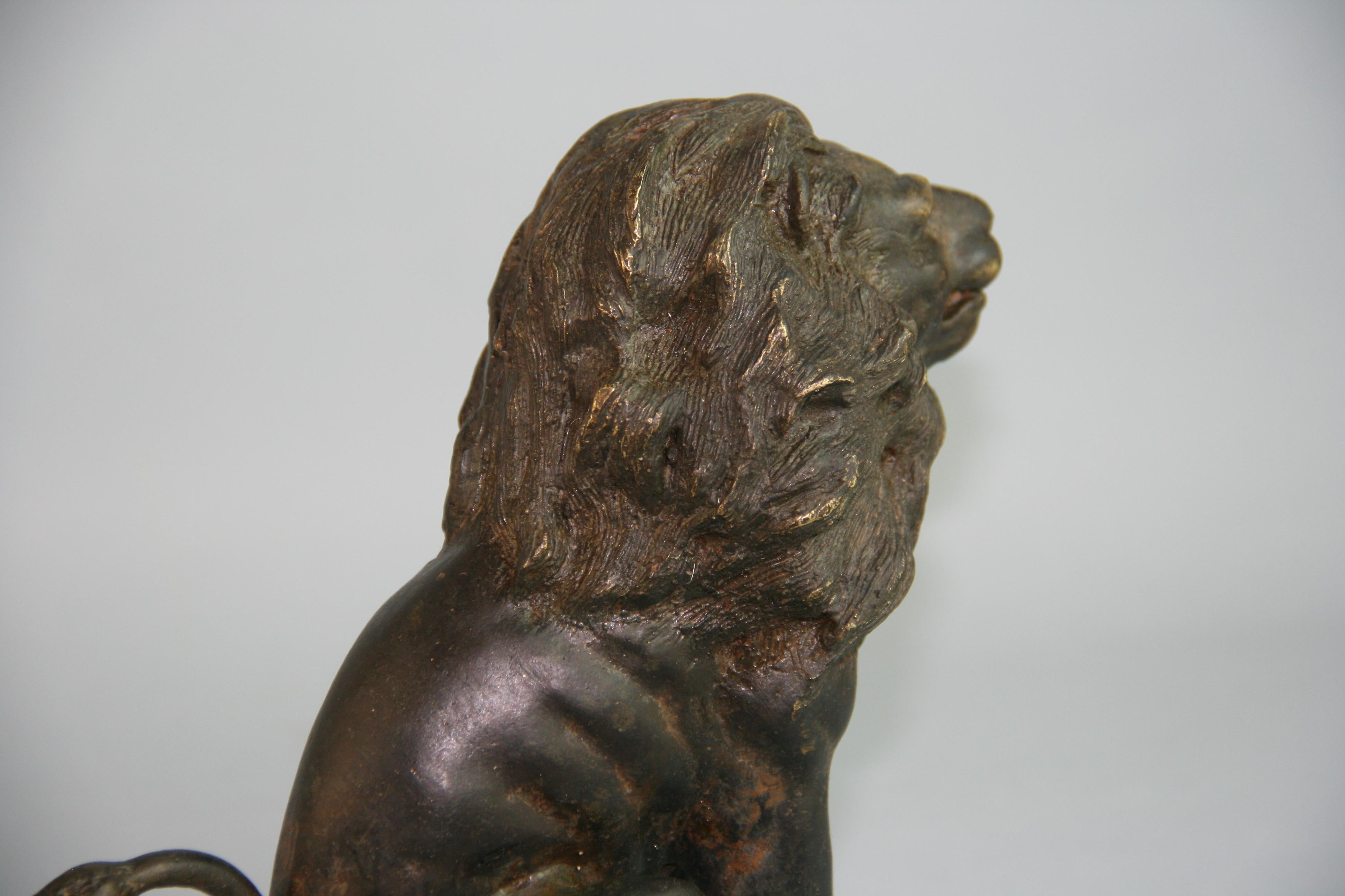 Italian Cast Bronze of a Male Lion For Sale 6
