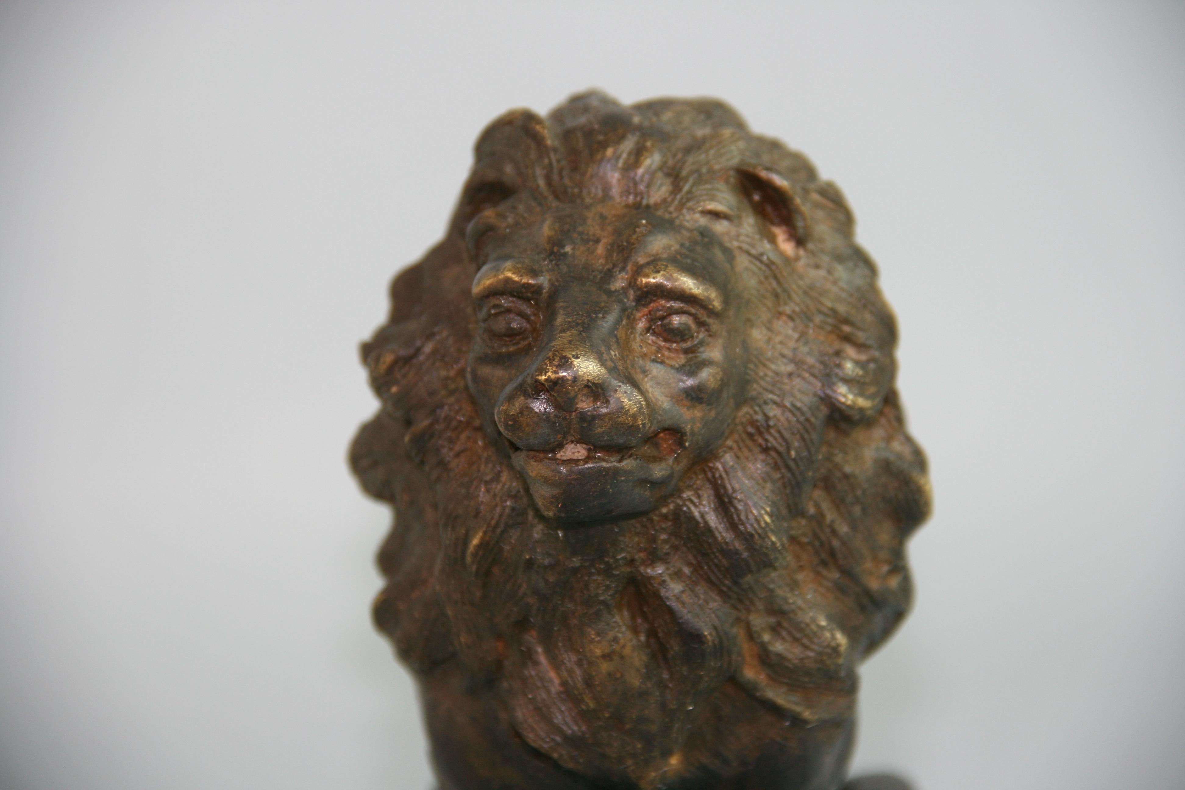 Late 20th Century Italian Cast Bronze of a Male Lion For Sale