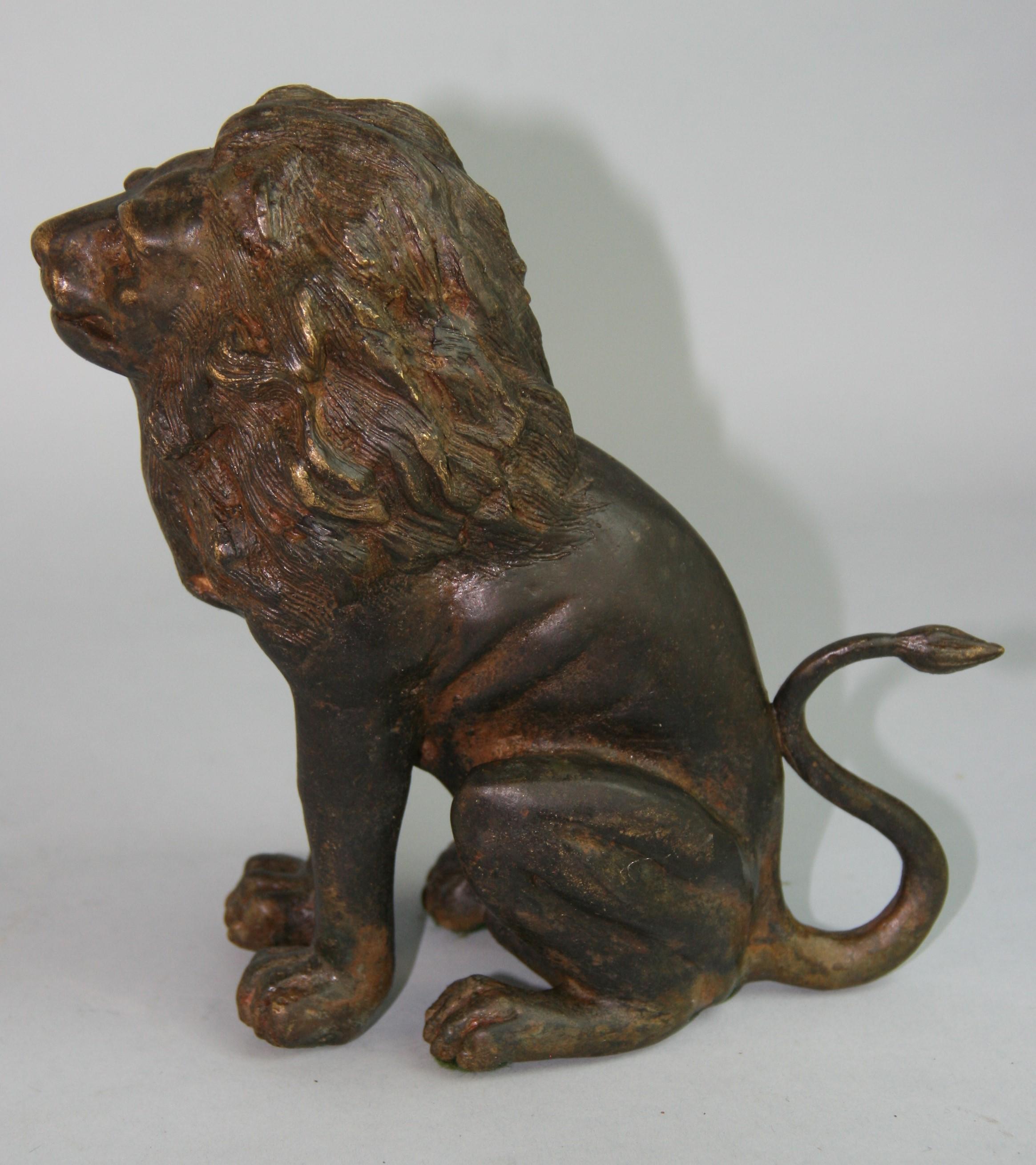 Italian Cast Bronze of a Male Lion For Sale 2