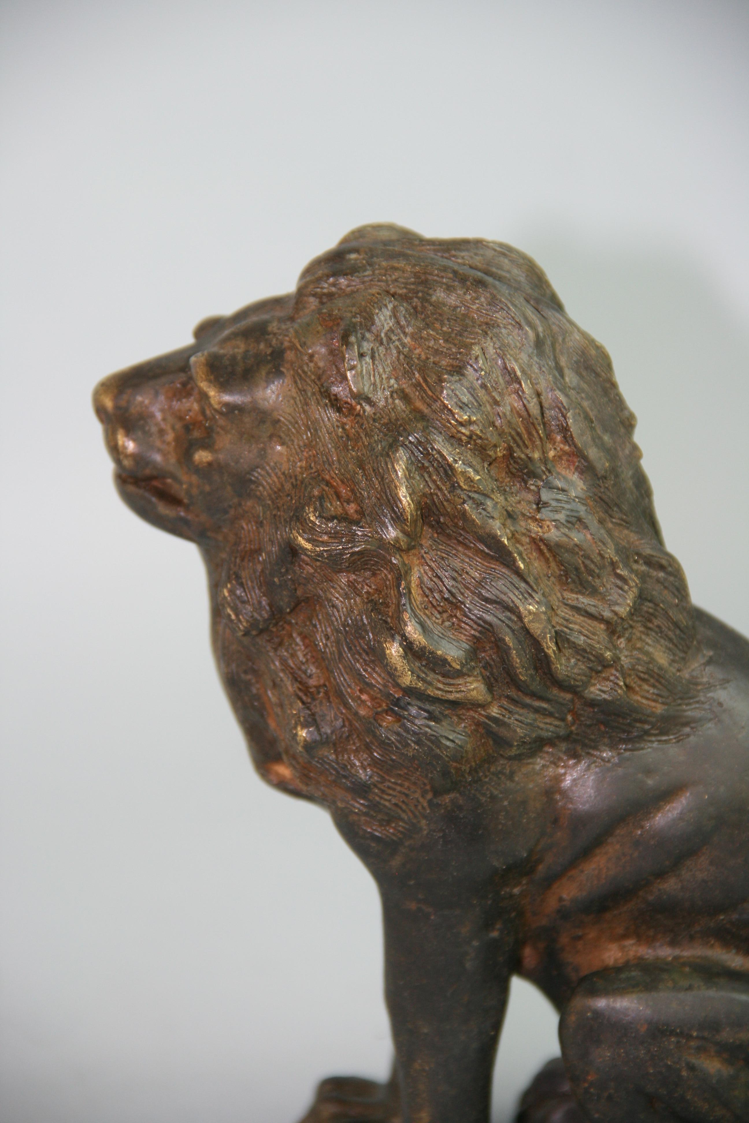 Italian Cast Bronze of a Male Lion For Sale 2