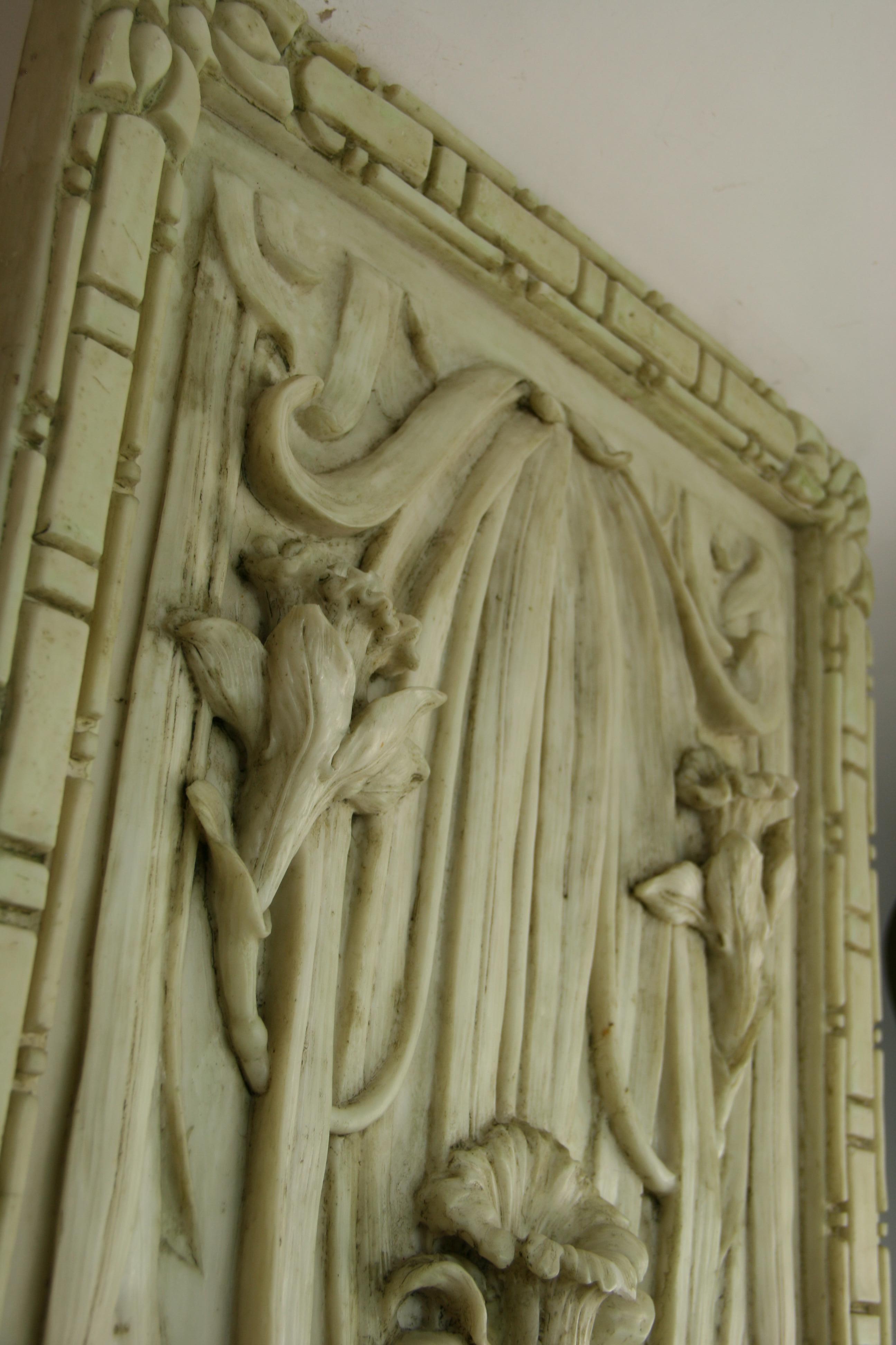 Italian Cast Resin Stone Daffodil Architectural Panel(2 panels Available) 5