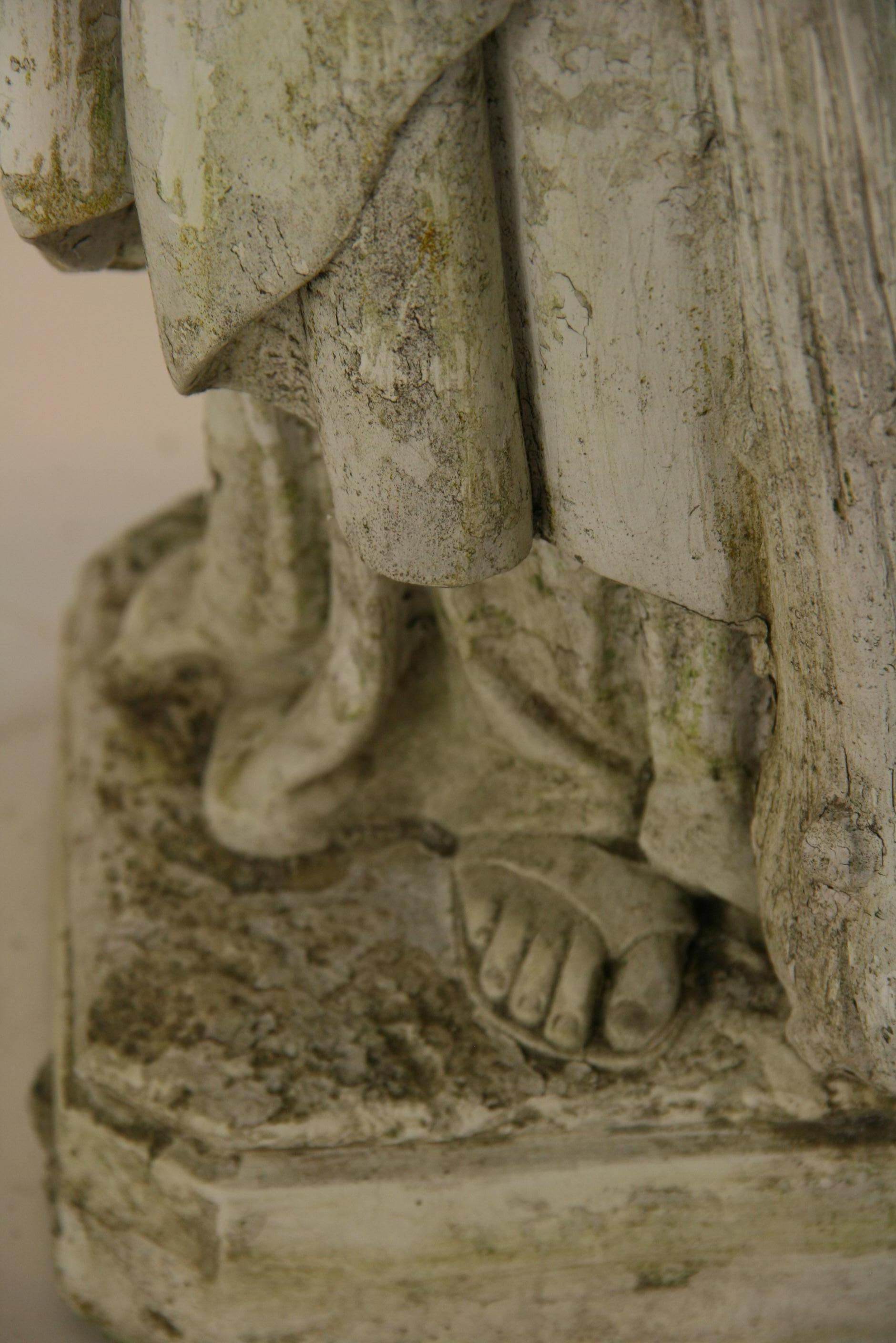 Italian Stone Garden Statue of Saint Jude 1890 5