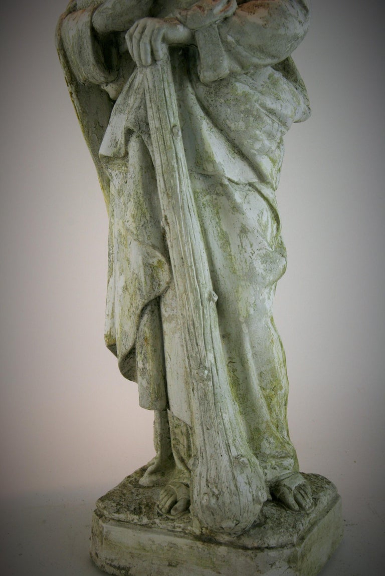 Italian Stone Garden Statue of Saint Jude 1890 For Sale 9