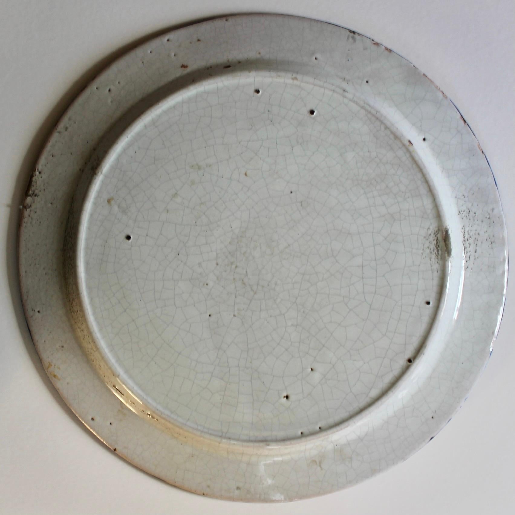 Assiette de présentation italienne Castelli Maiolica Istoriato de Poseidon-Neptune en vente 1
