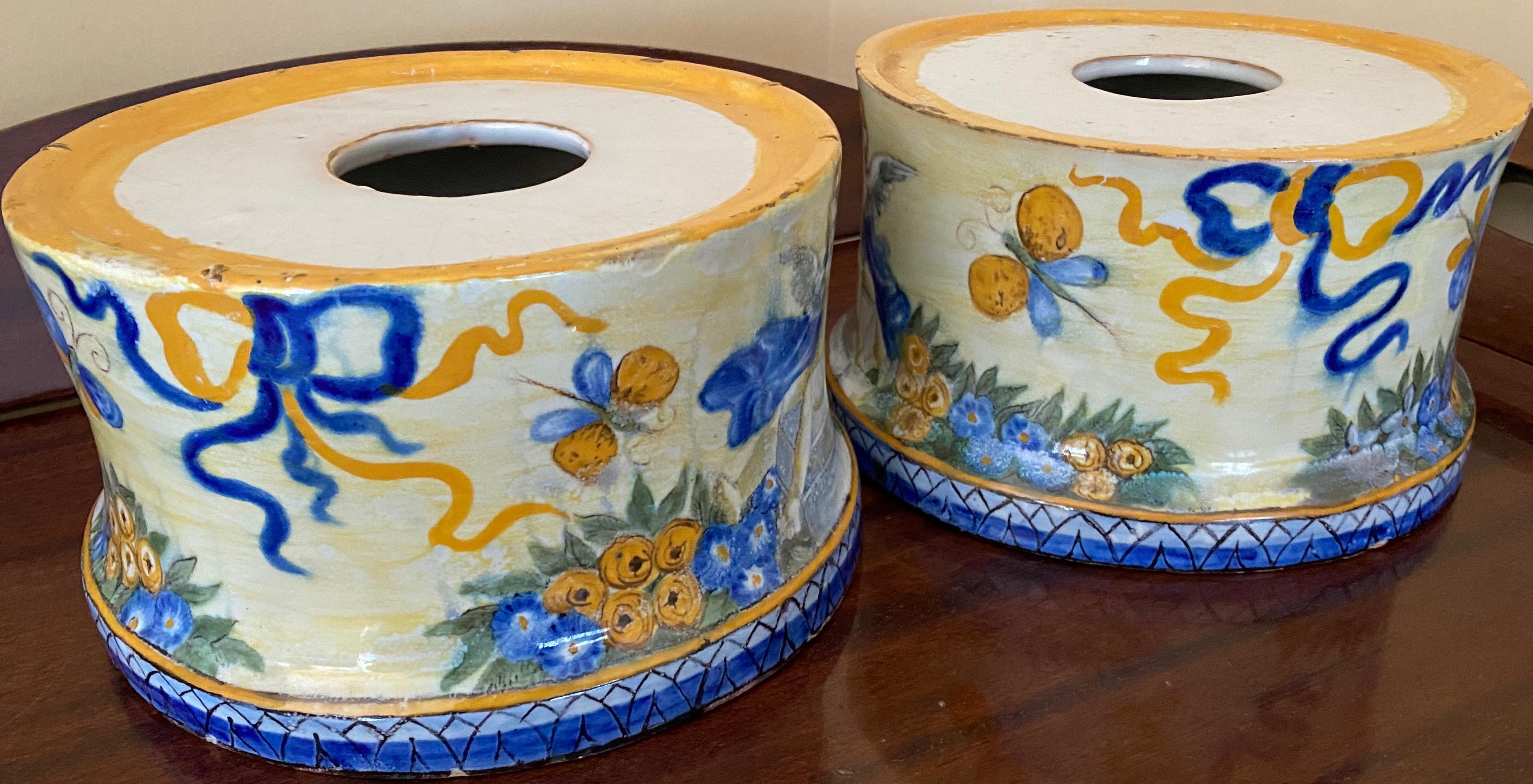 Italian Castelli Majolica Bases, circa 1800 For Sale 4