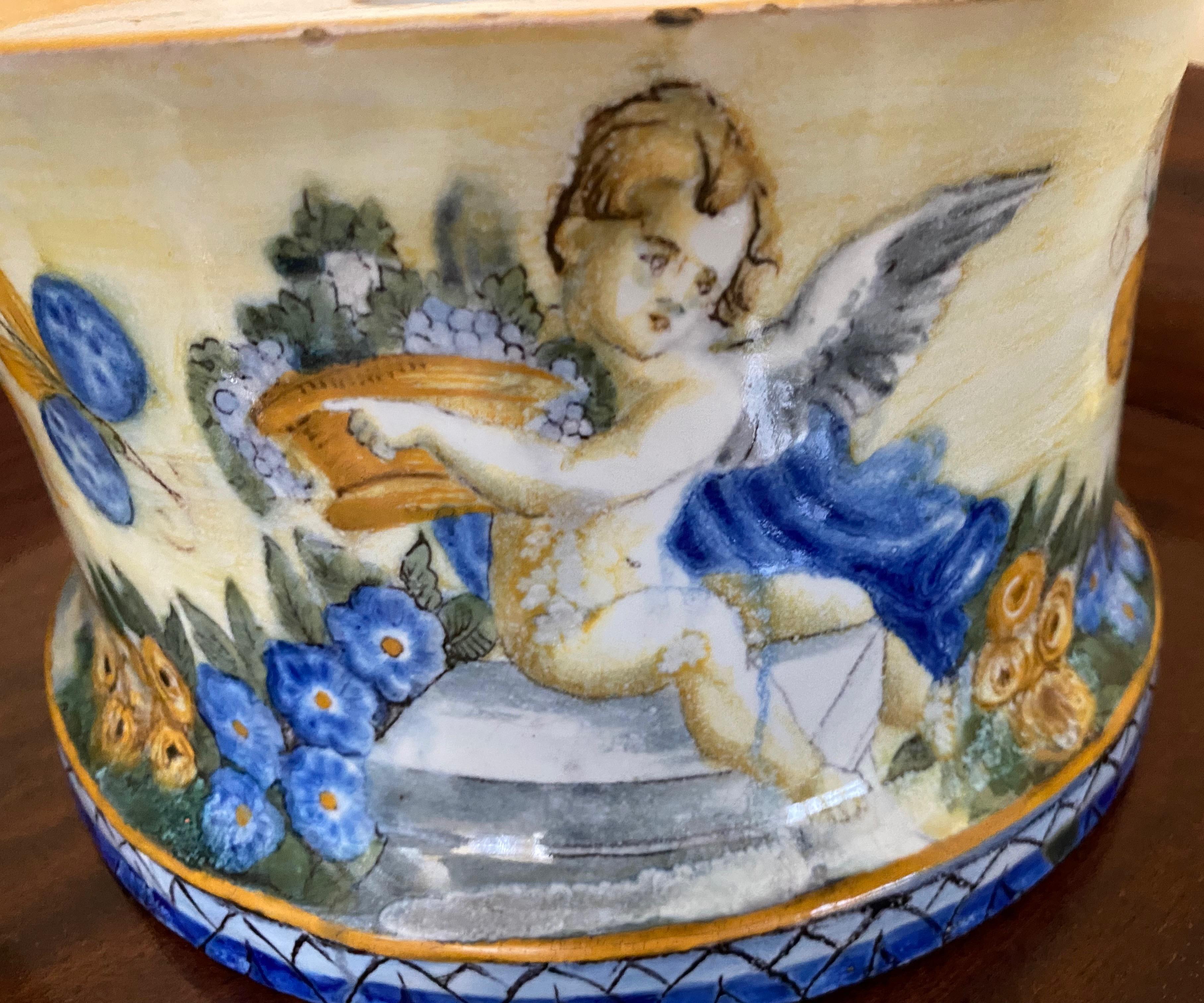 Ceramic Italian Castelli Majolica Bases, circa 1800 For Sale