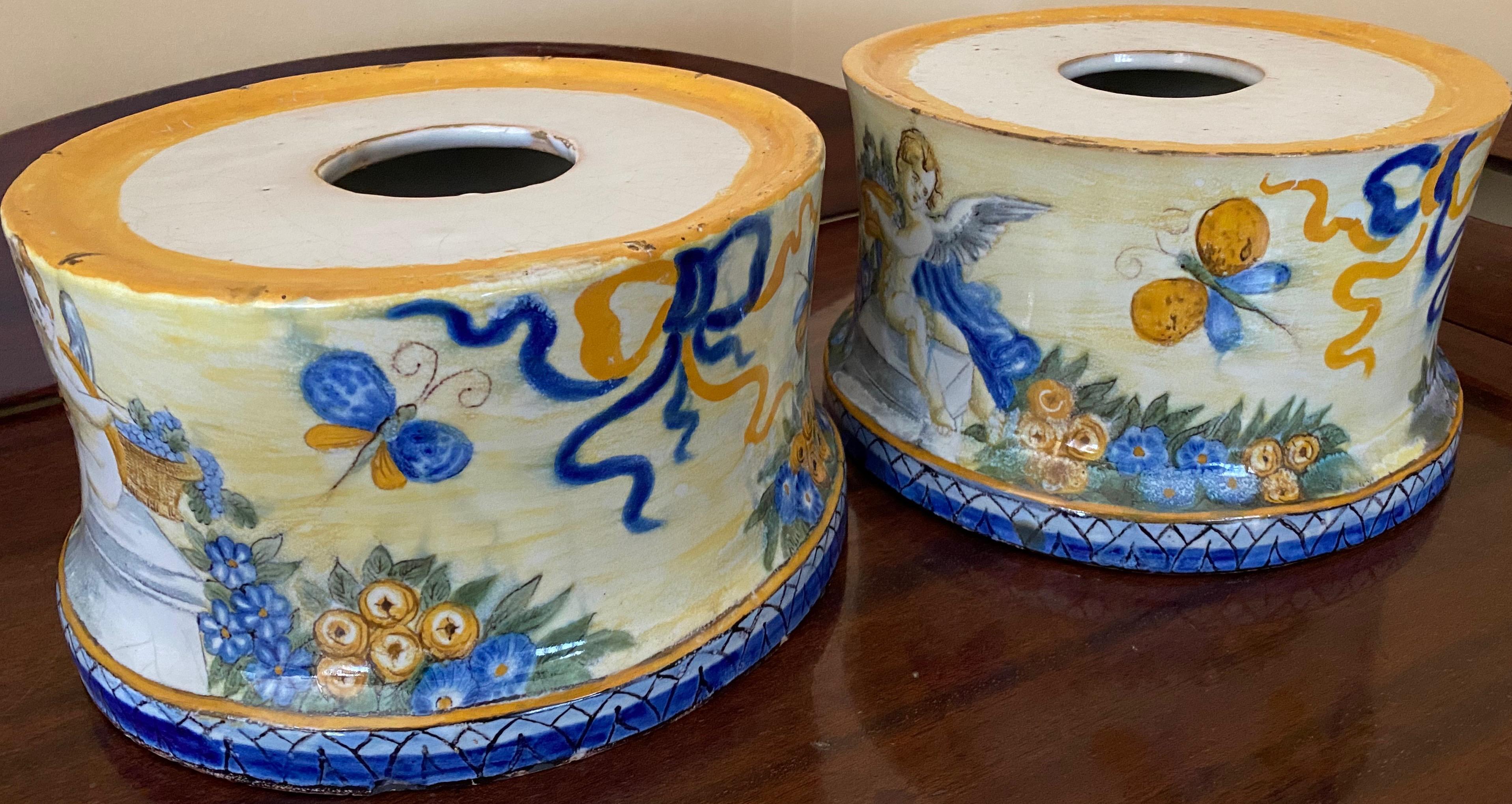 Ceramica Basi italiane in maiolica di Castelli, 1800 circa in vendita