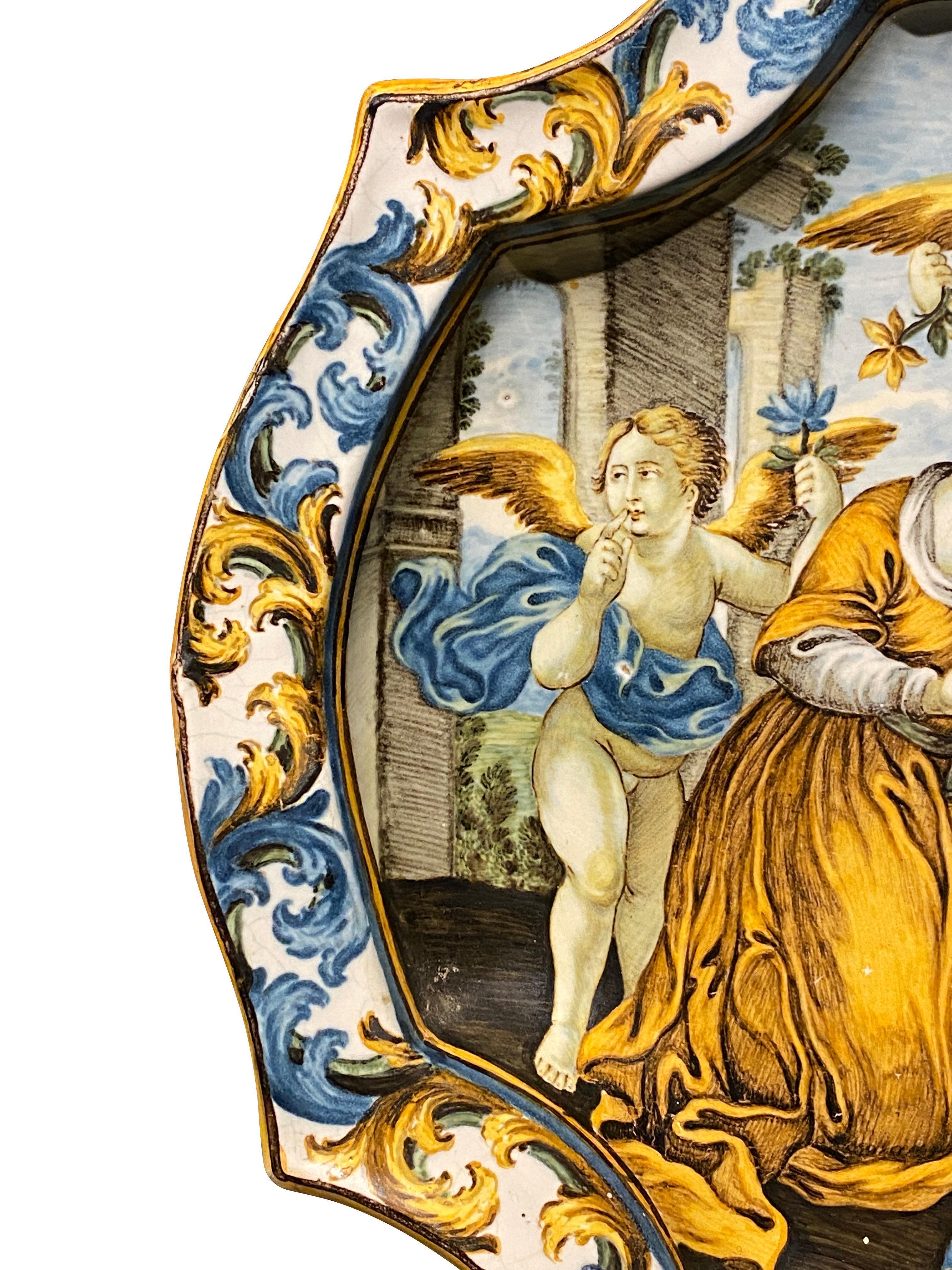 Baroque Italian Castelli Majolica Plate