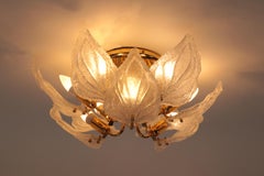Italian Ceiling Lamp 24KT Gold Plated Novaresi, Milan, 1970,  Italy