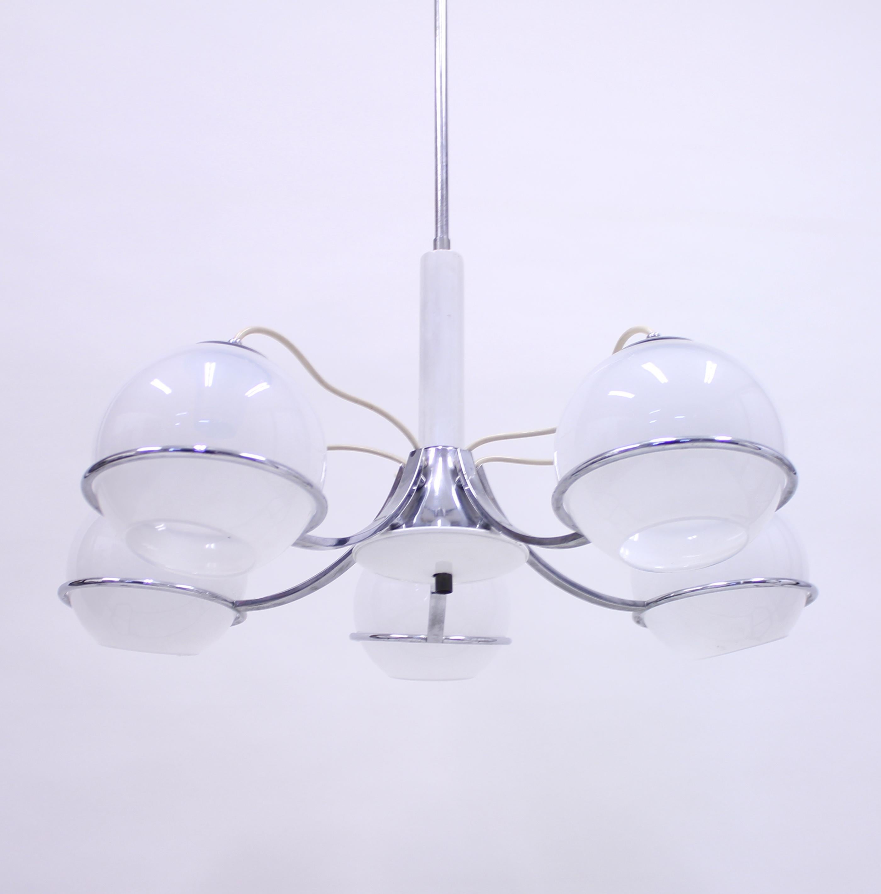 Space Age Italian Ceiling Lamp Attributed to Gino Sarfatti, 1960s For Sale