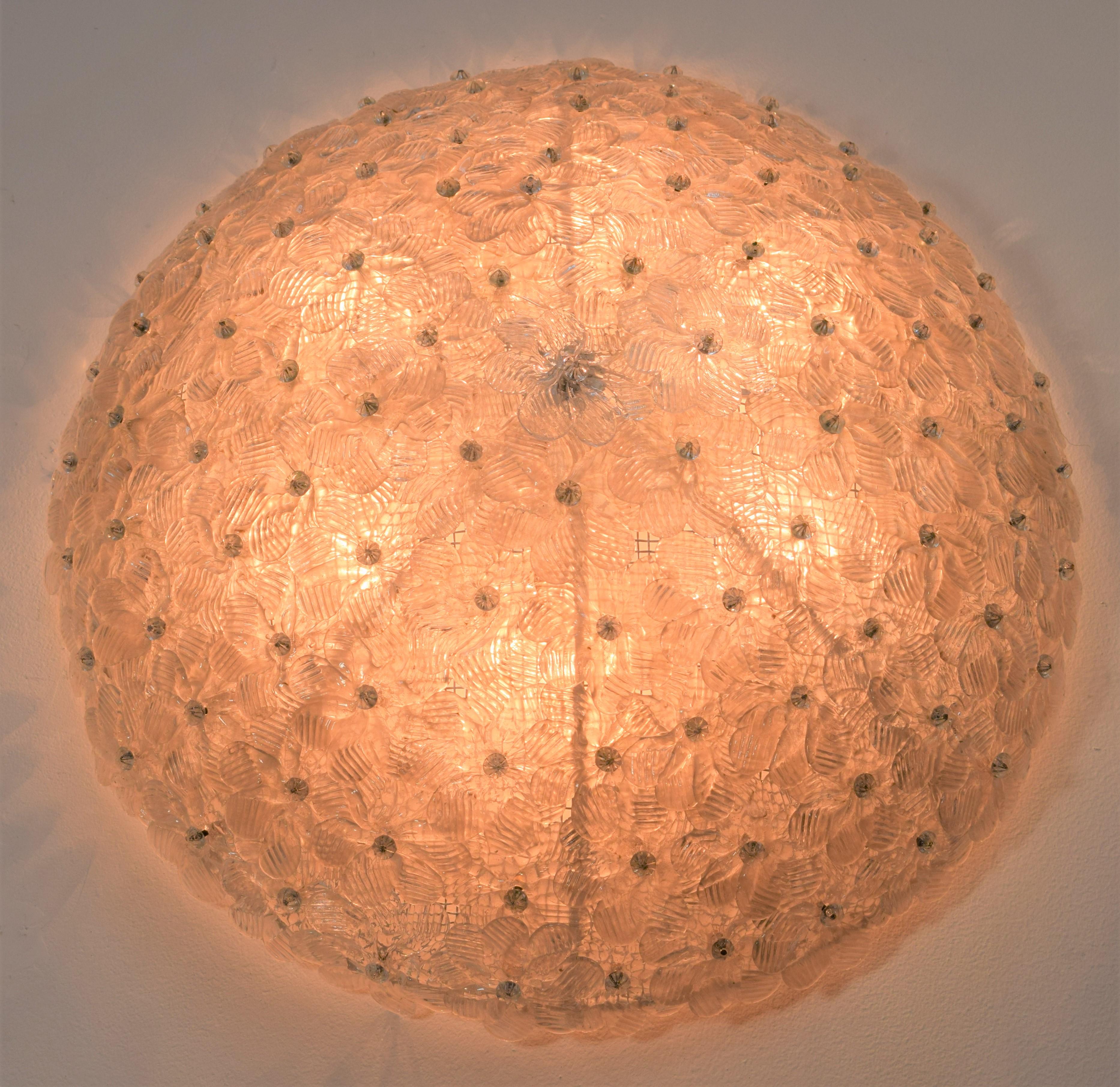 Mid-Century Modern Italian ceiling lamp by Seguso, 1960s.