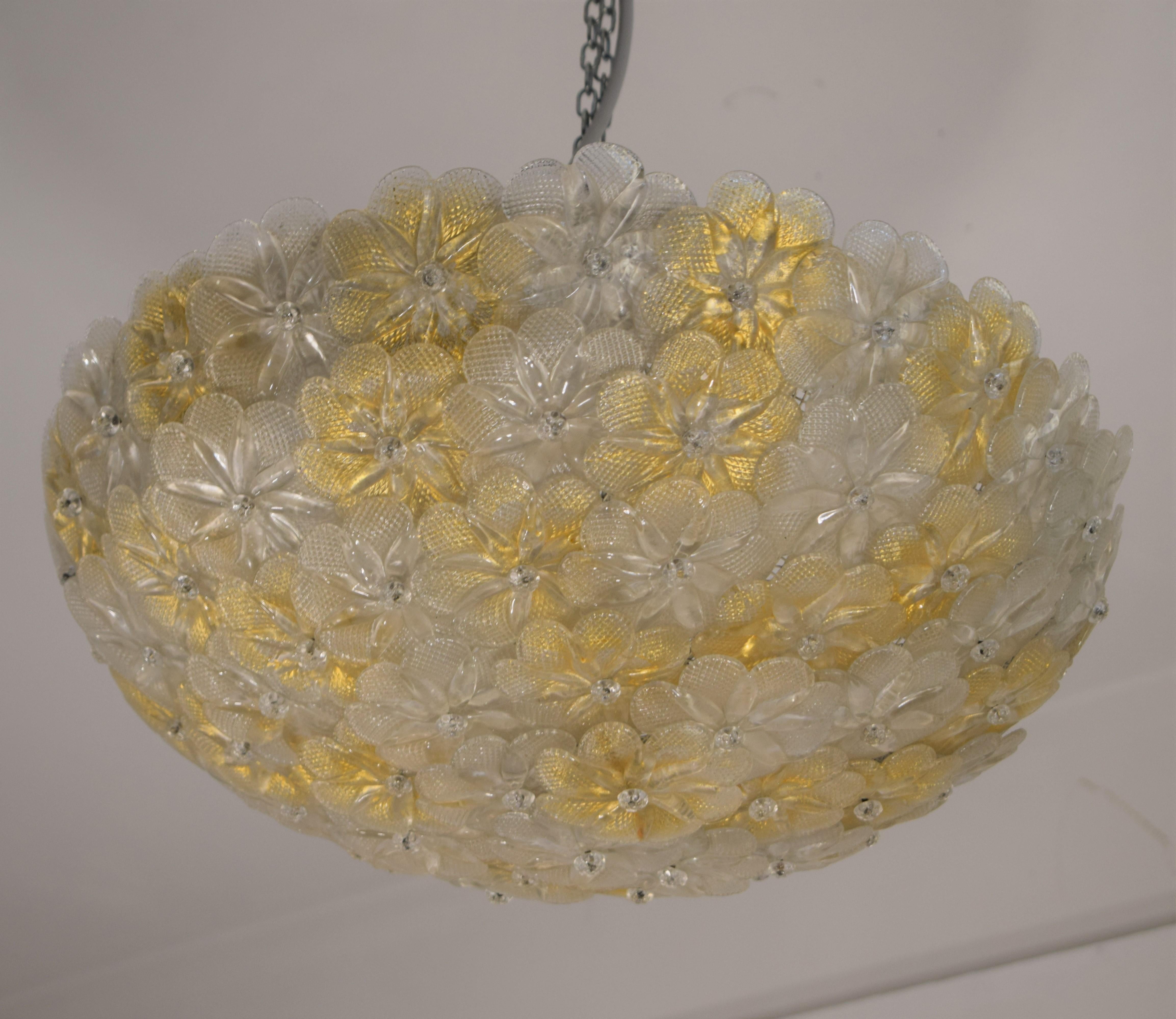 Mid-Century Modern Italian Ceiling Lamp by Seguso, 1960s For Sale