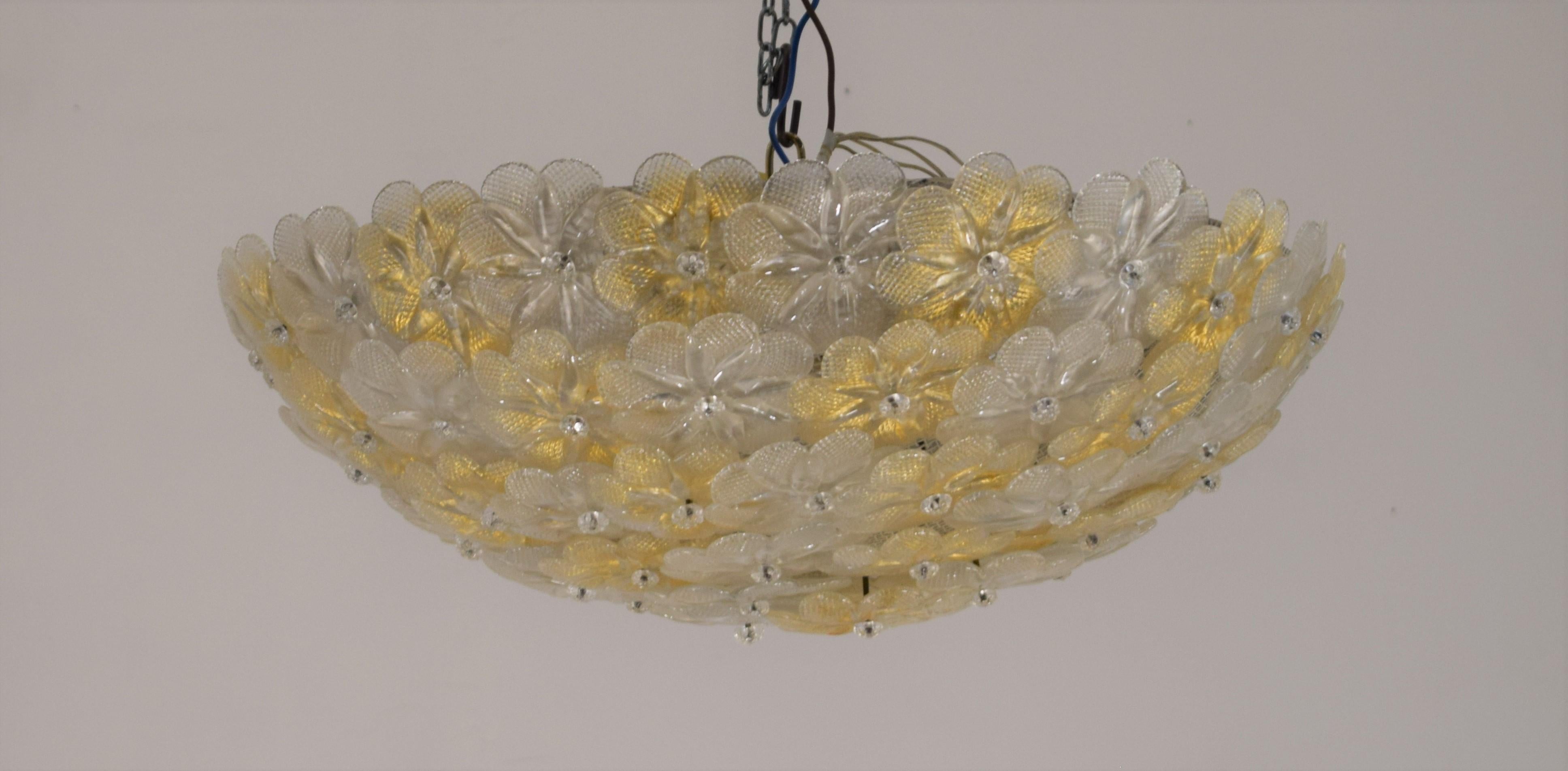 Italian Ceiling Lamp by Seguso, 1960s In Good Condition For Sale In Palermo, PA
