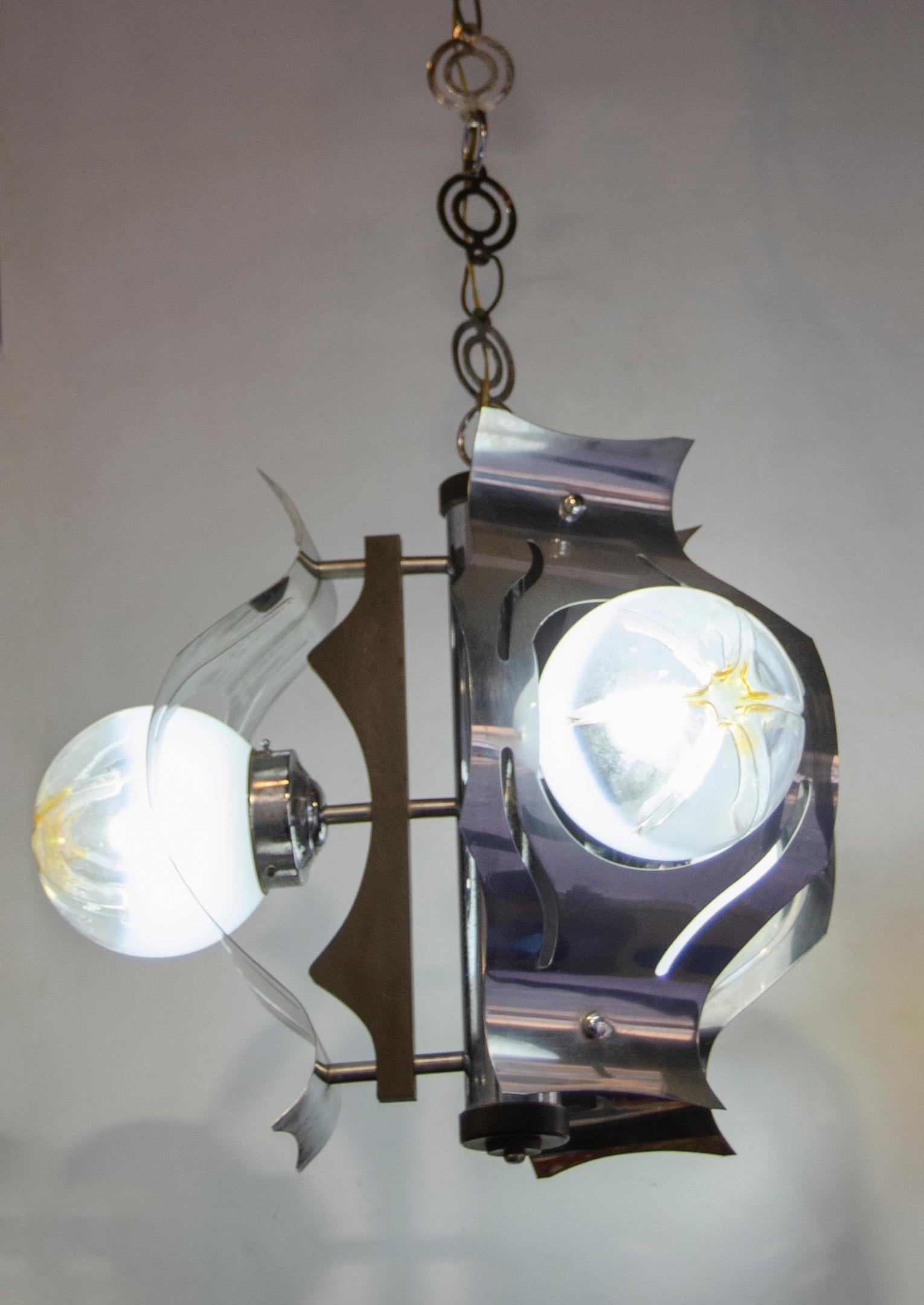 Mid-20th Century Italian Ceiling Lamp from the 1950s, Mazzega For Sale