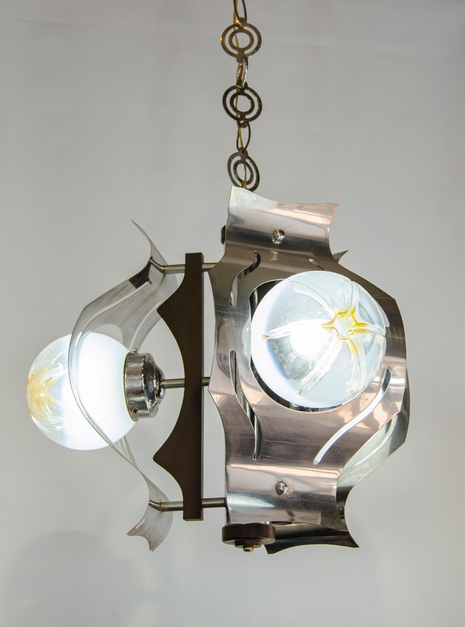 Murano Glass Italian Ceiling Lamp from the 1950s, Mazzega For Sale