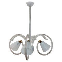 Italian Ceiling Lamp "Reticello" Paolo Venini 1940s Art Deco