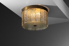 Italian ceiling light by Angelo Lelli for Arredoluce glass plate