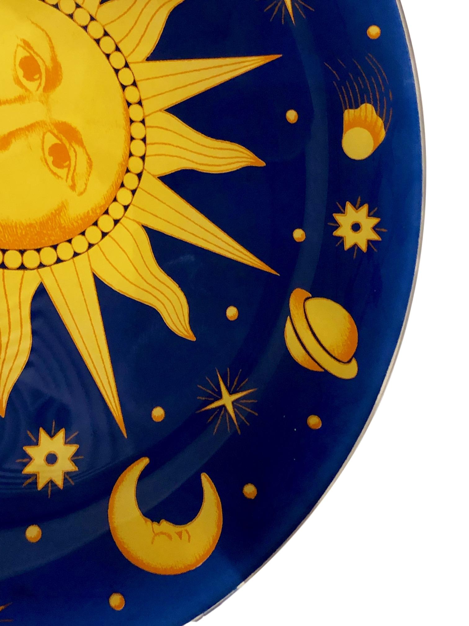 Mid-20th Century Italian Celestial Glass Plate For Sale