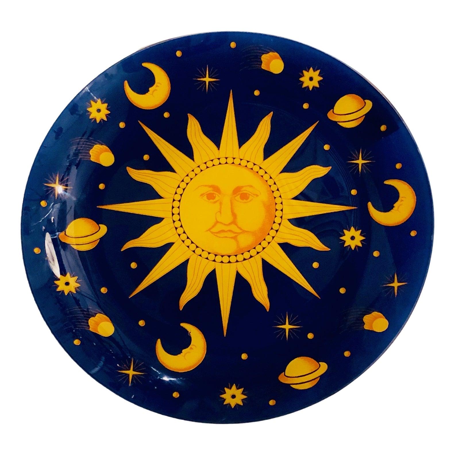 Italian Celestial Glass Plate For Sale