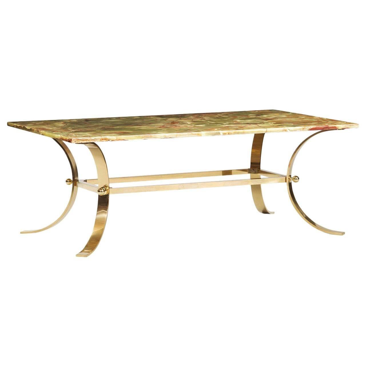 Italian Center Table with Green Onyx Top