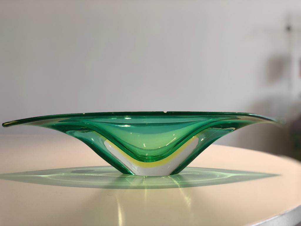 Italian Centerpiece Murano Bowl by Flavio Poli for Seguso Vetri d'Arte, 1950s  In Good Condition In Paris, FR