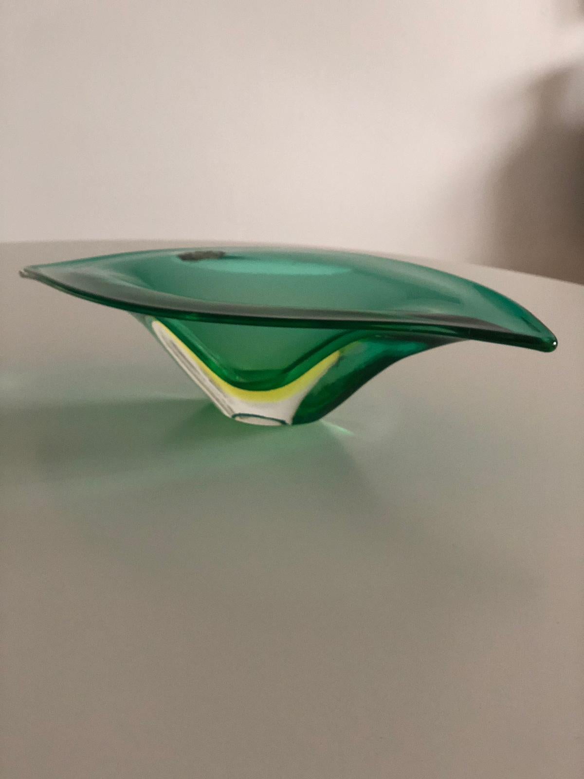 Murano Glass Italian Centerpiece Murano Bowl by Flavio Poli for Seguso Vetri d'Arte, 1950s 