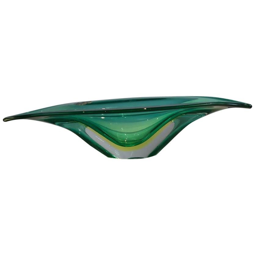 Italian Centerpiece Murano Bowl by Flavio Poli for Seguso Vetri d'Arte, 1950s 