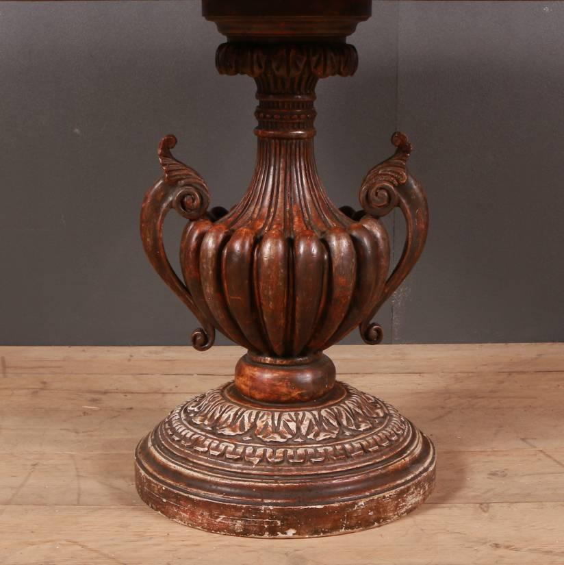 Stunning 19th century Italian marble-topped center table with original paint, 1890

Dimensions:
31.5 inches (80 cms) high
36 inches (91 cms) diameter.