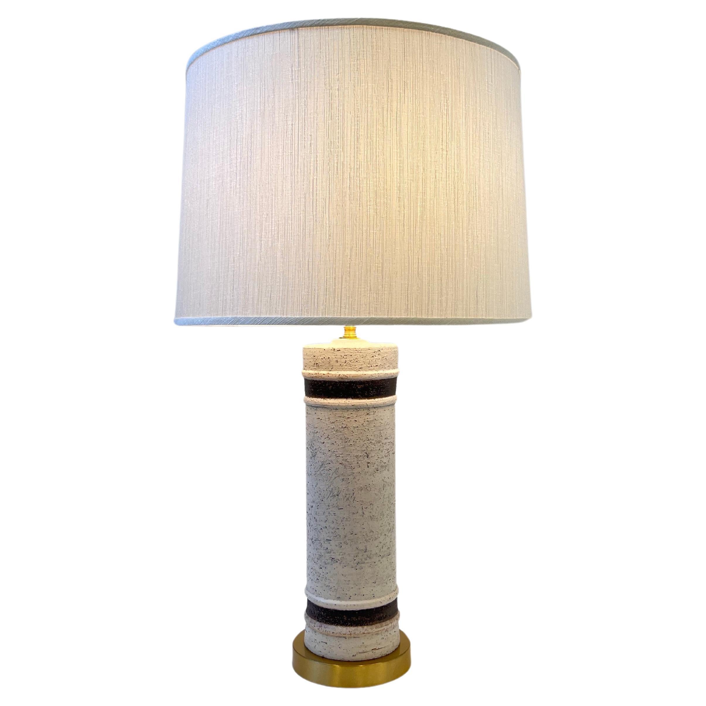 Italian Ceramic and Brass Table Lamp by Bitossi  For Sale