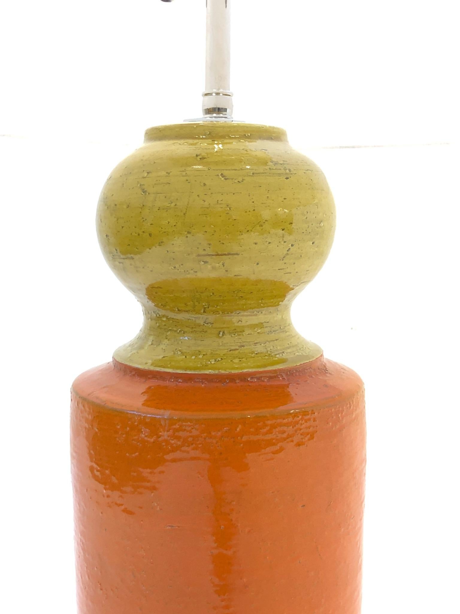 Late 20th Century Italian Ceramic and Nickel Table Lamp by Bitossi