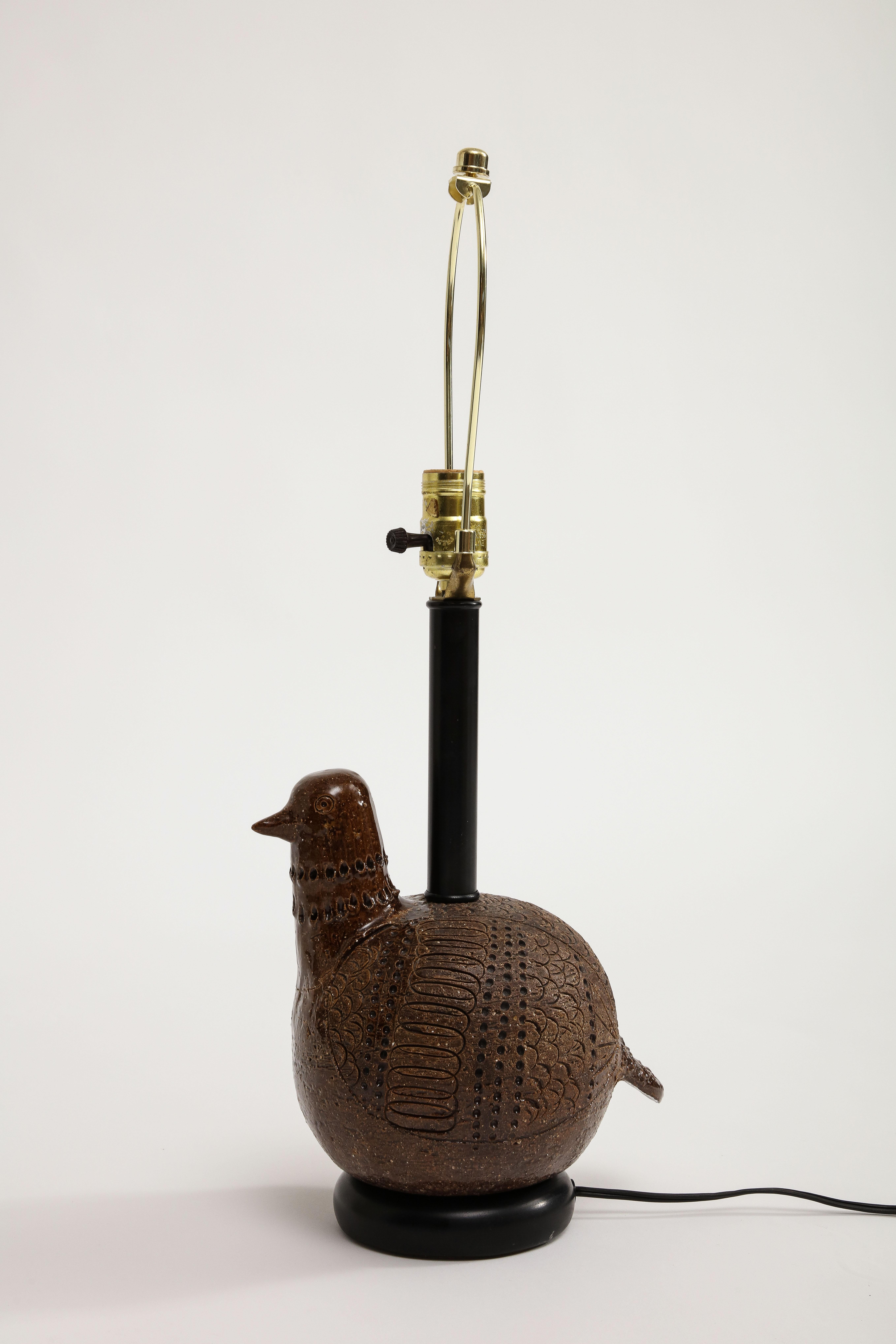Mid-Century Modern Italian Ceramic Bird Table Lamp by Aldo Londi for Bitossi 