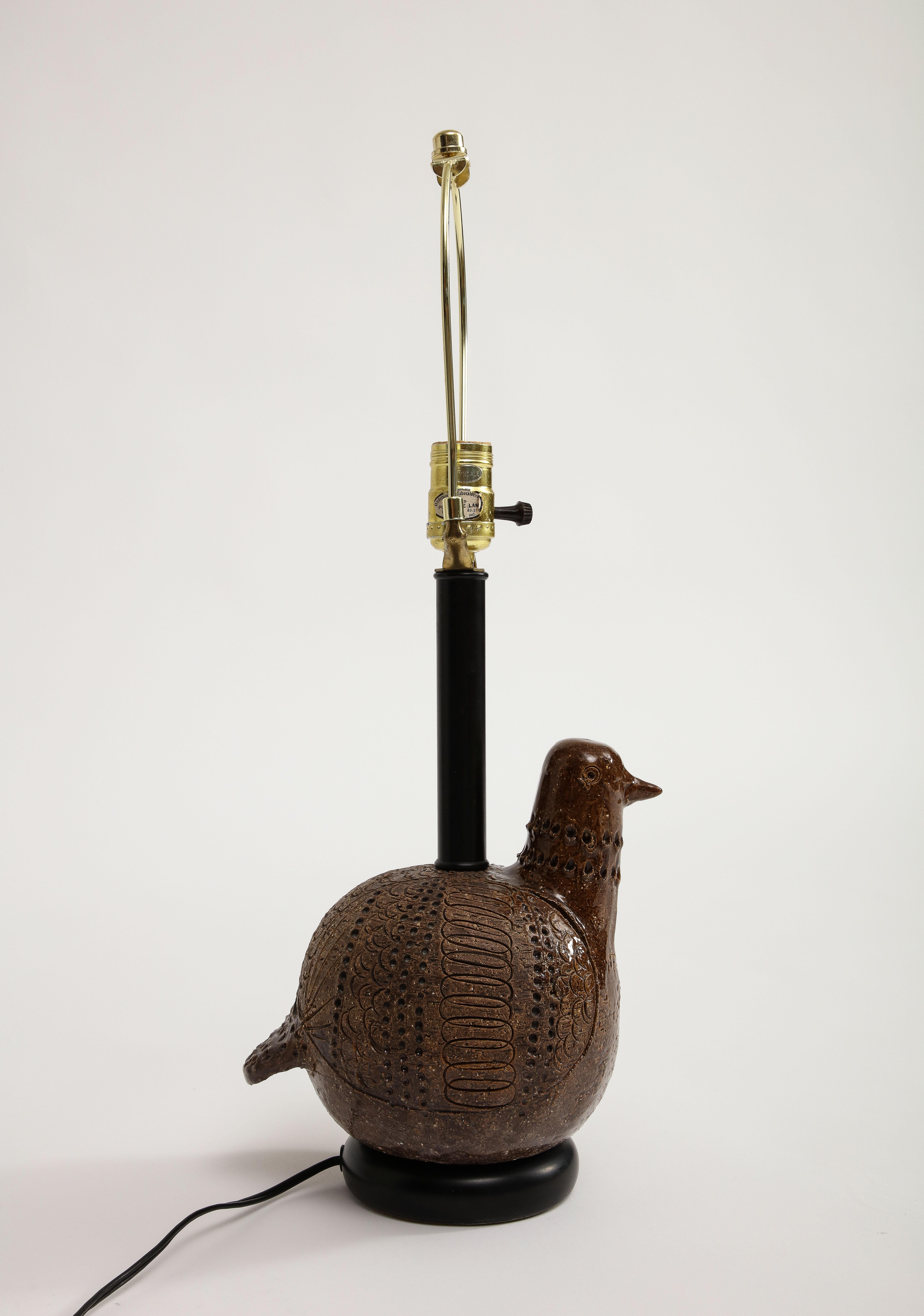 Late 20th Century Italian Ceramic Bird Table Lamp by Aldo Londi for Bitossi 