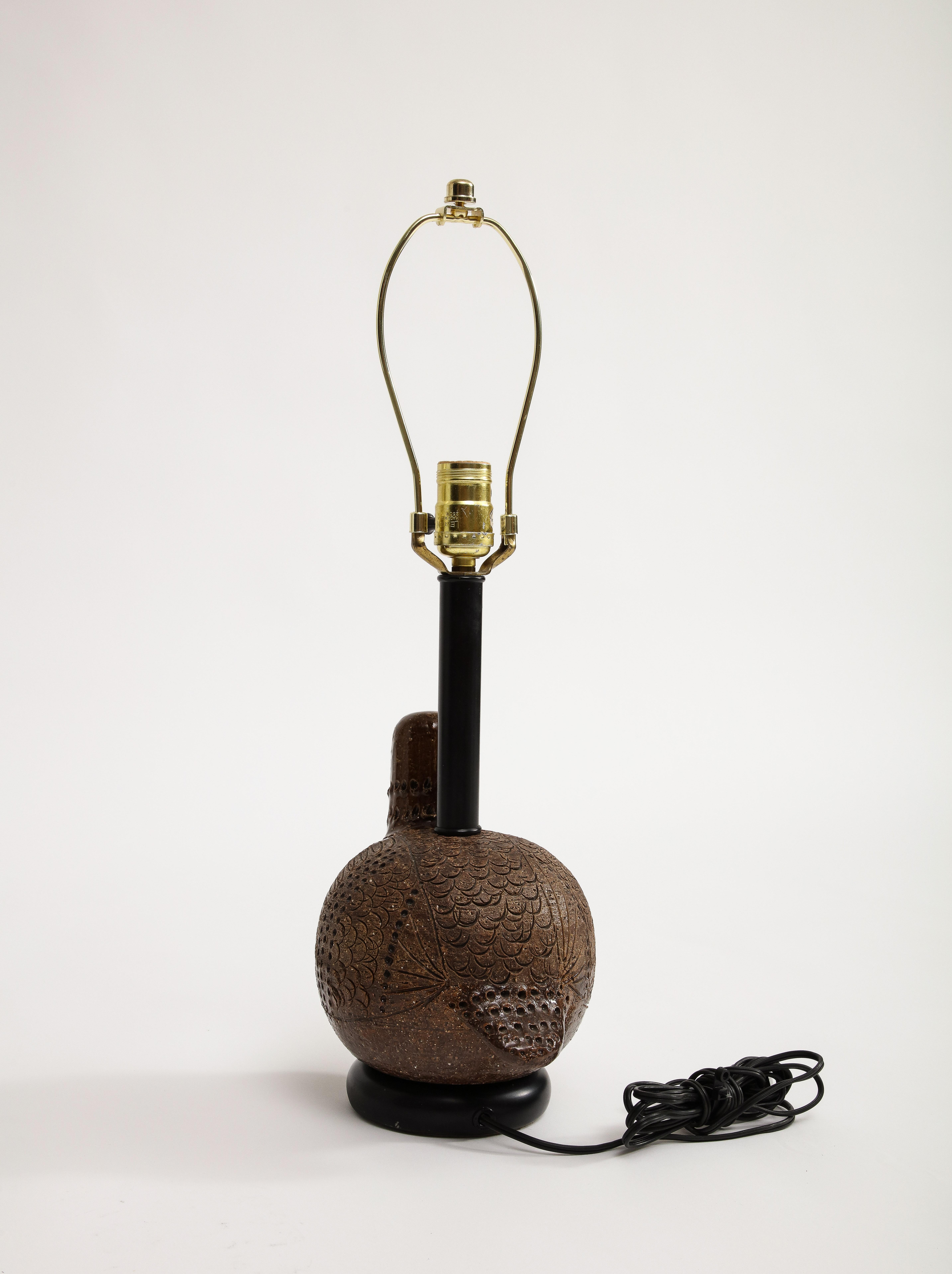 Italian Ceramic Bird Table Lamp by Aldo Londi for Bitossi  1