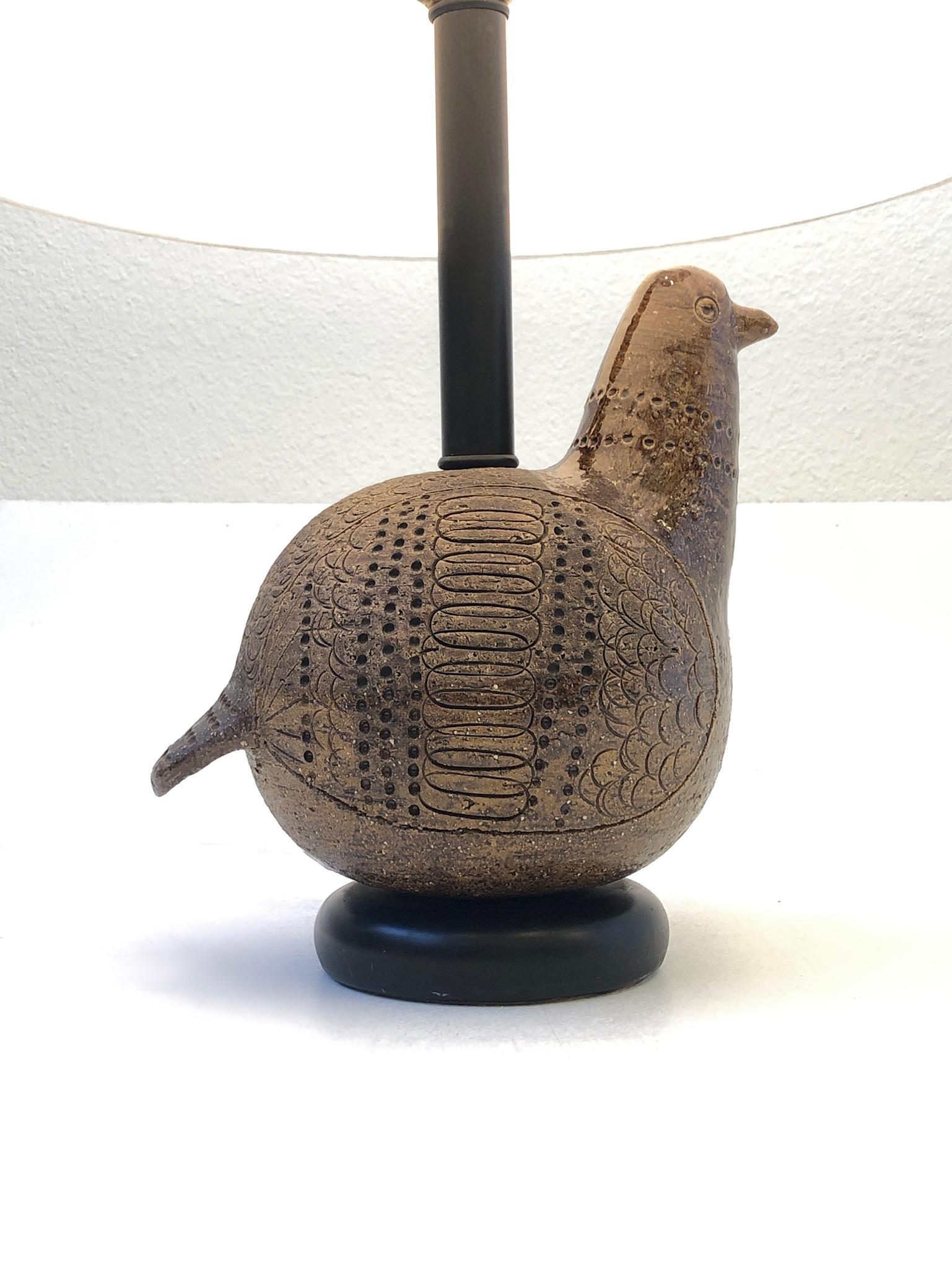 Mid-Century Modern Italian Ceramic Bird Table Lamp by Bitossi