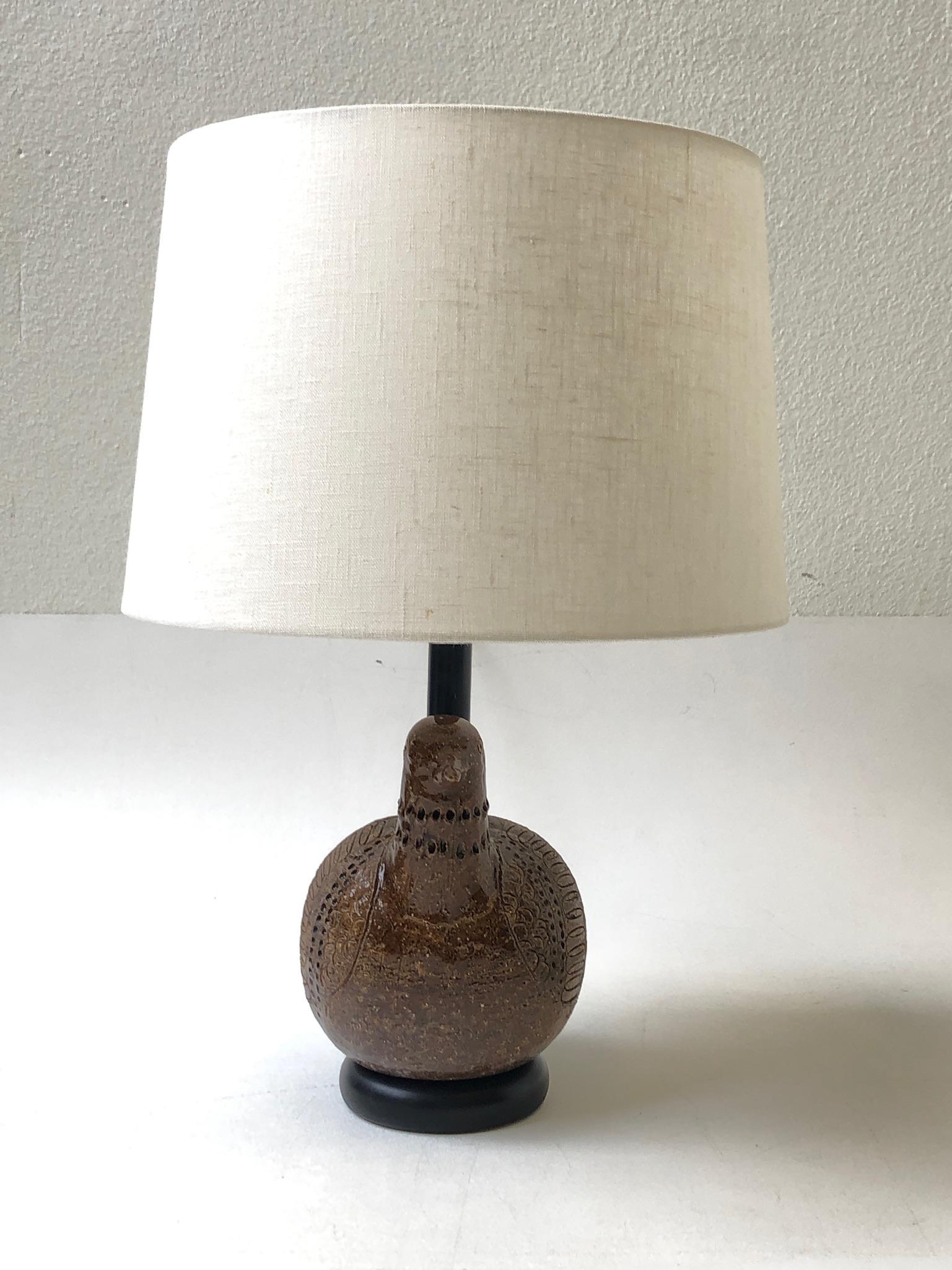 Mid-20th Century Italian Ceramic Bird Table Lamp by Bitossi