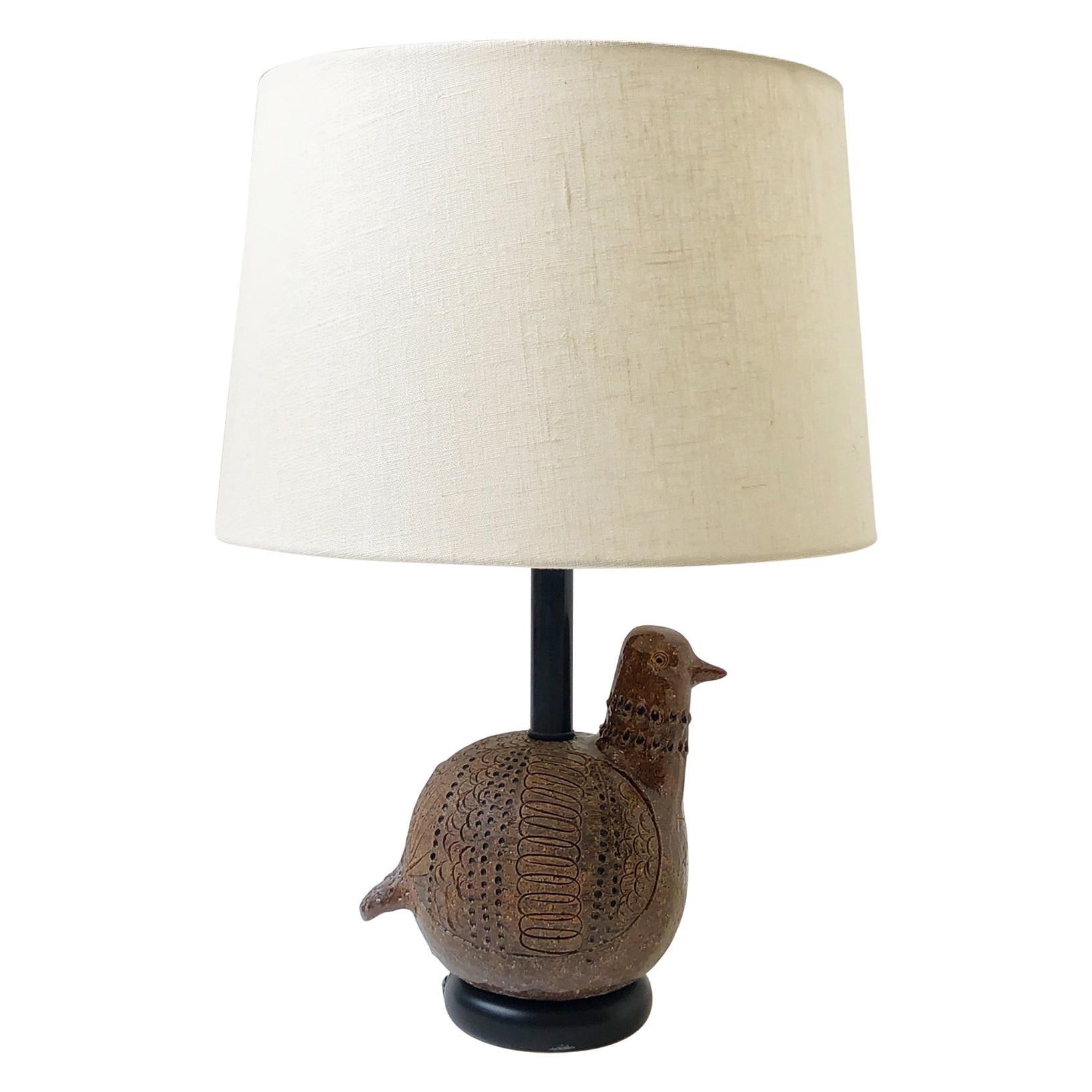 Italian Ceramic Bird Table Lamp by Bitossi