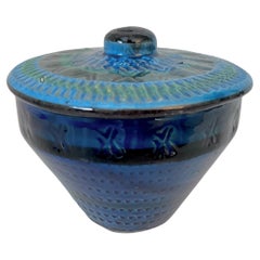 Vintage Italian Ceramic Bitossi Lidded Jar or Bowl 